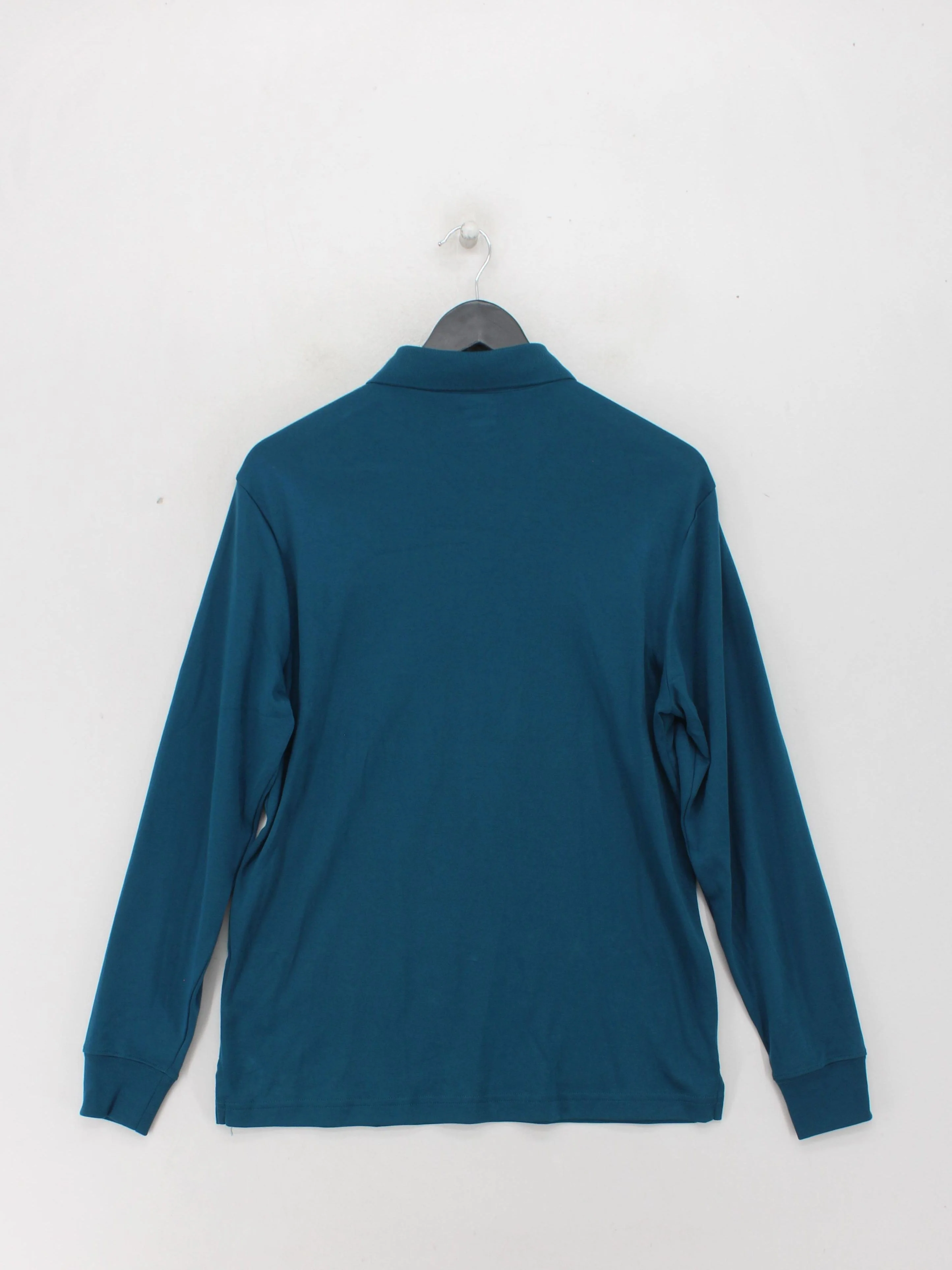 Lands End Men's Polo S Blue Cotton with Elastane Basic - Image 2