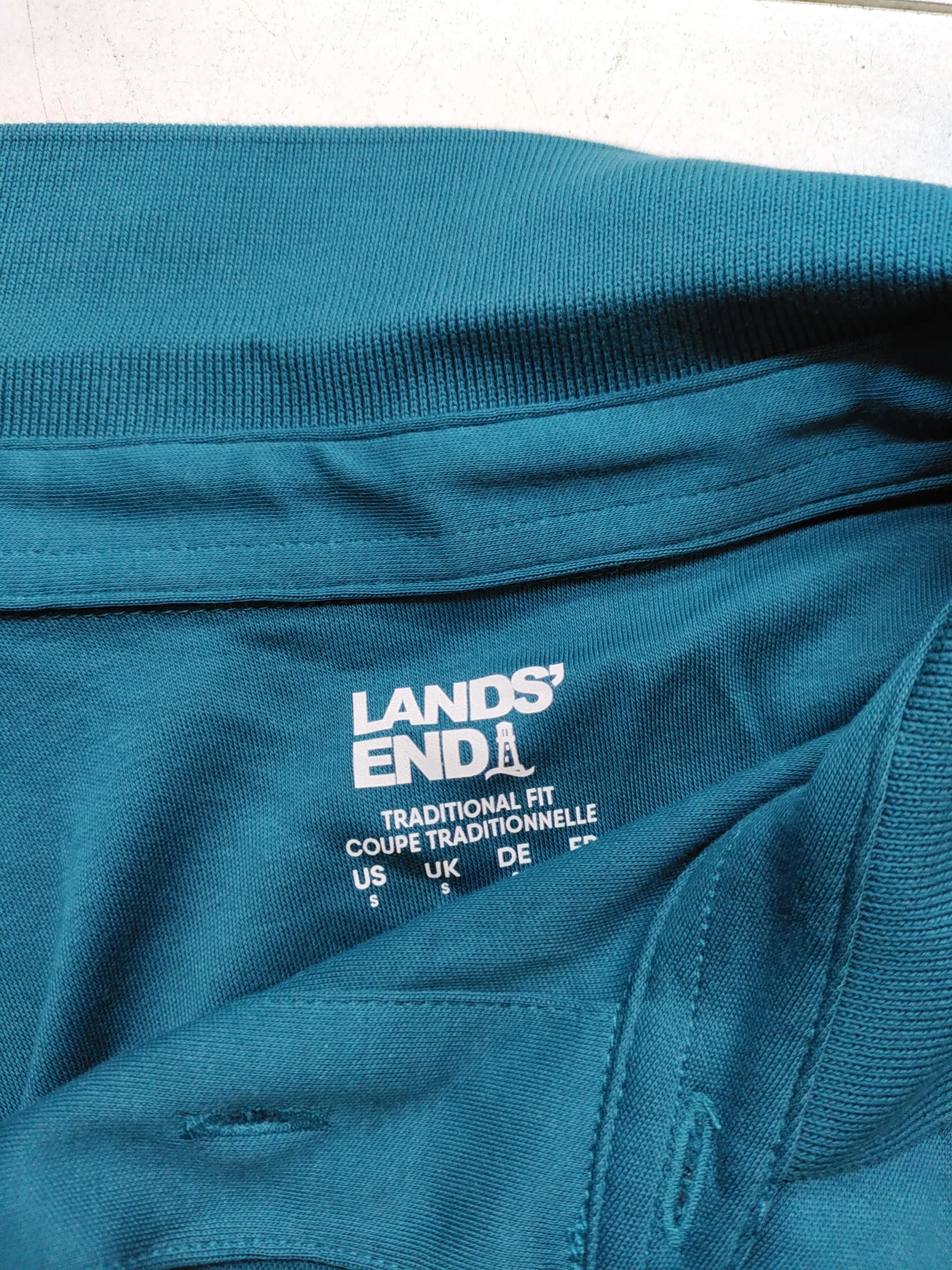 Lands End Men's Polo S Blue Cotton with Elastane Basic - Image 6