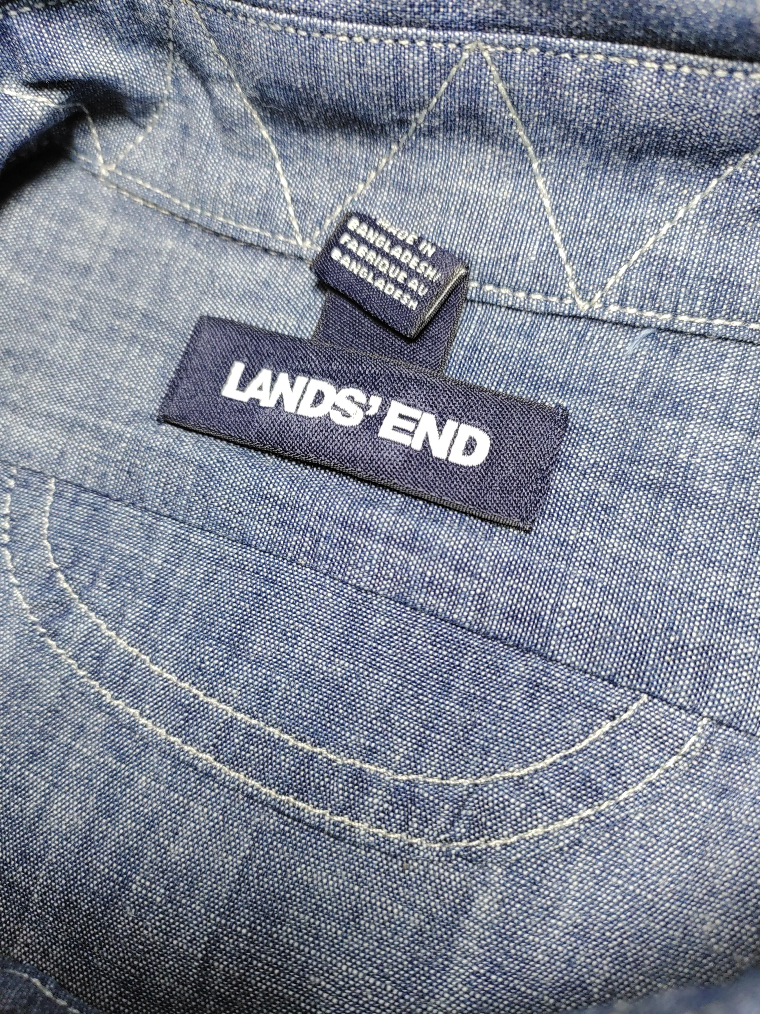 Lands End Men's Shirt L Blue 100% Cotton Basic - Image 5