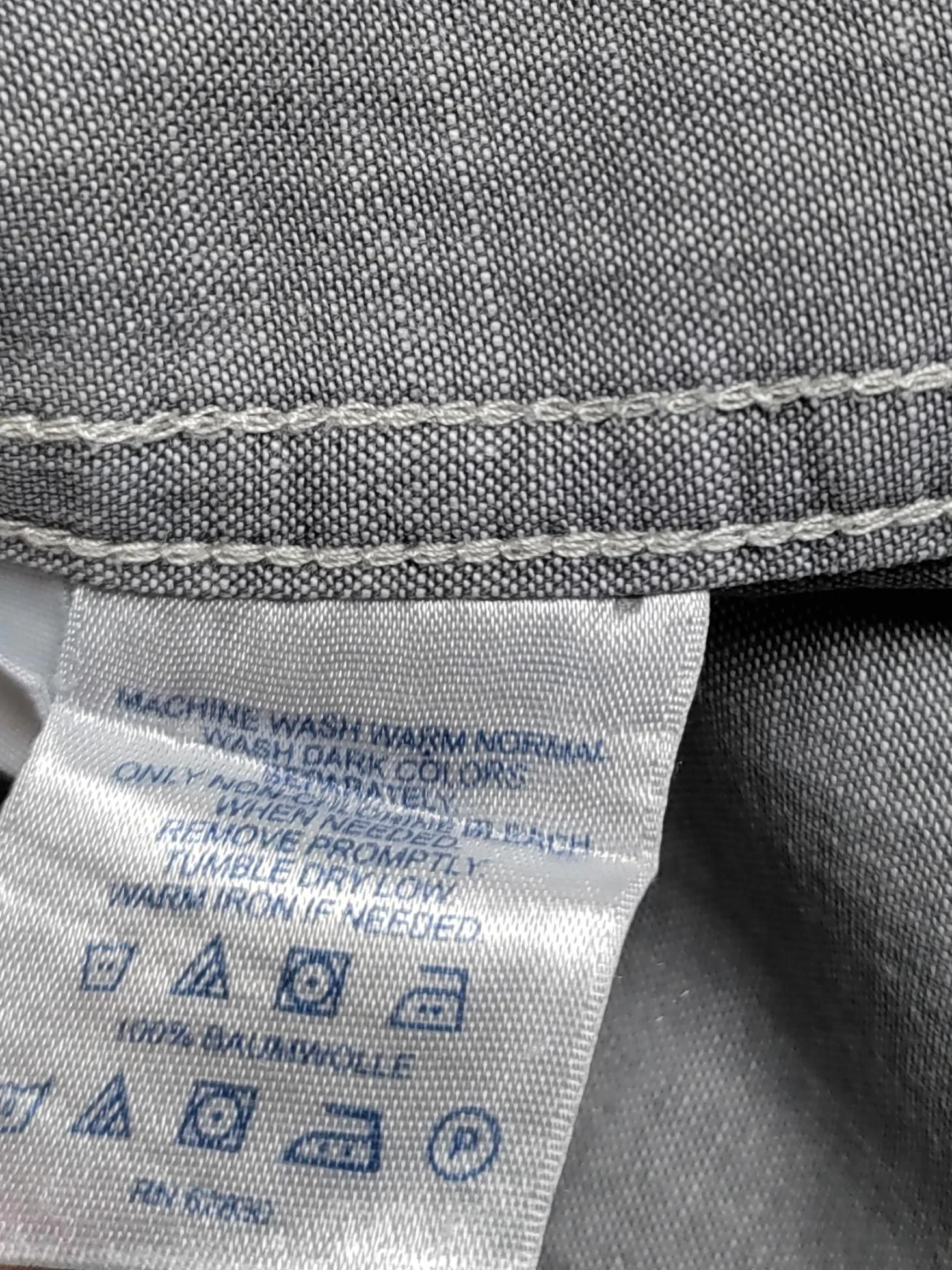 Lands End Men's Shirt L Grey 100% Cotton Basic - Image 6