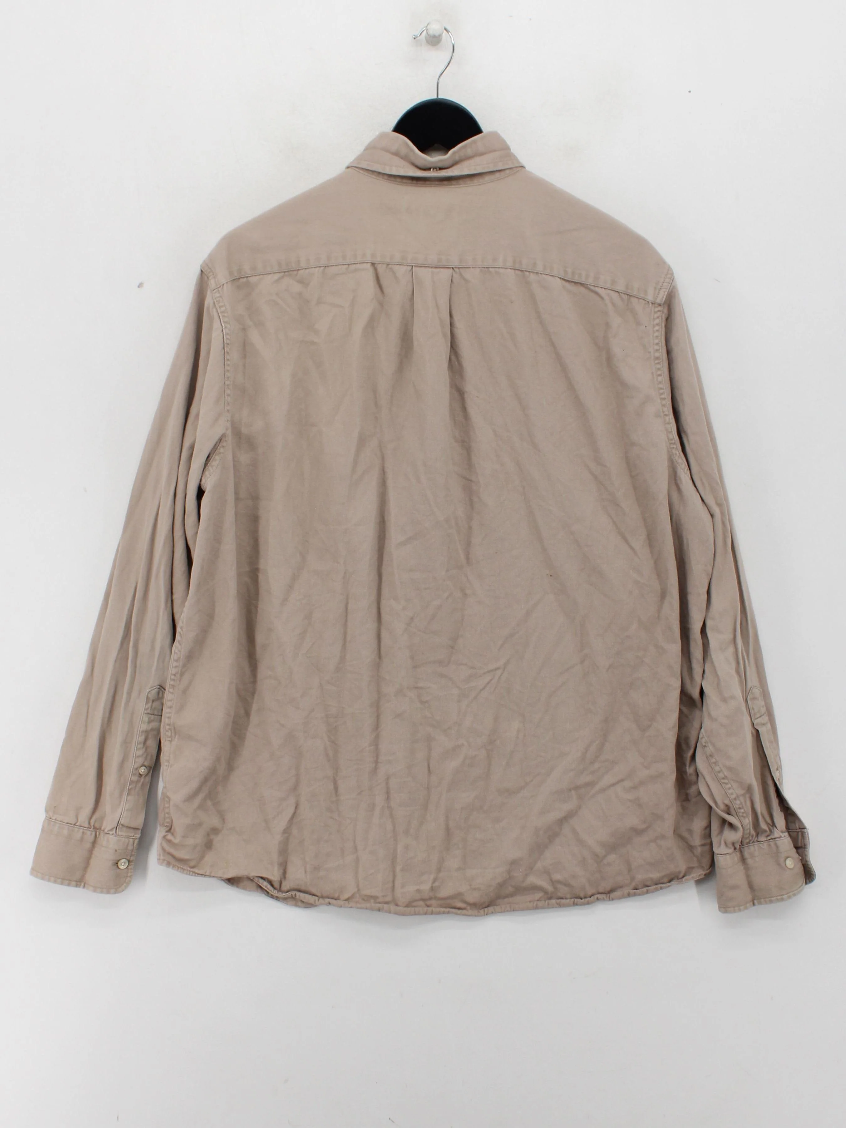 Lands End Men's Shirt L Tan 100% Cotton Basic - Image 2