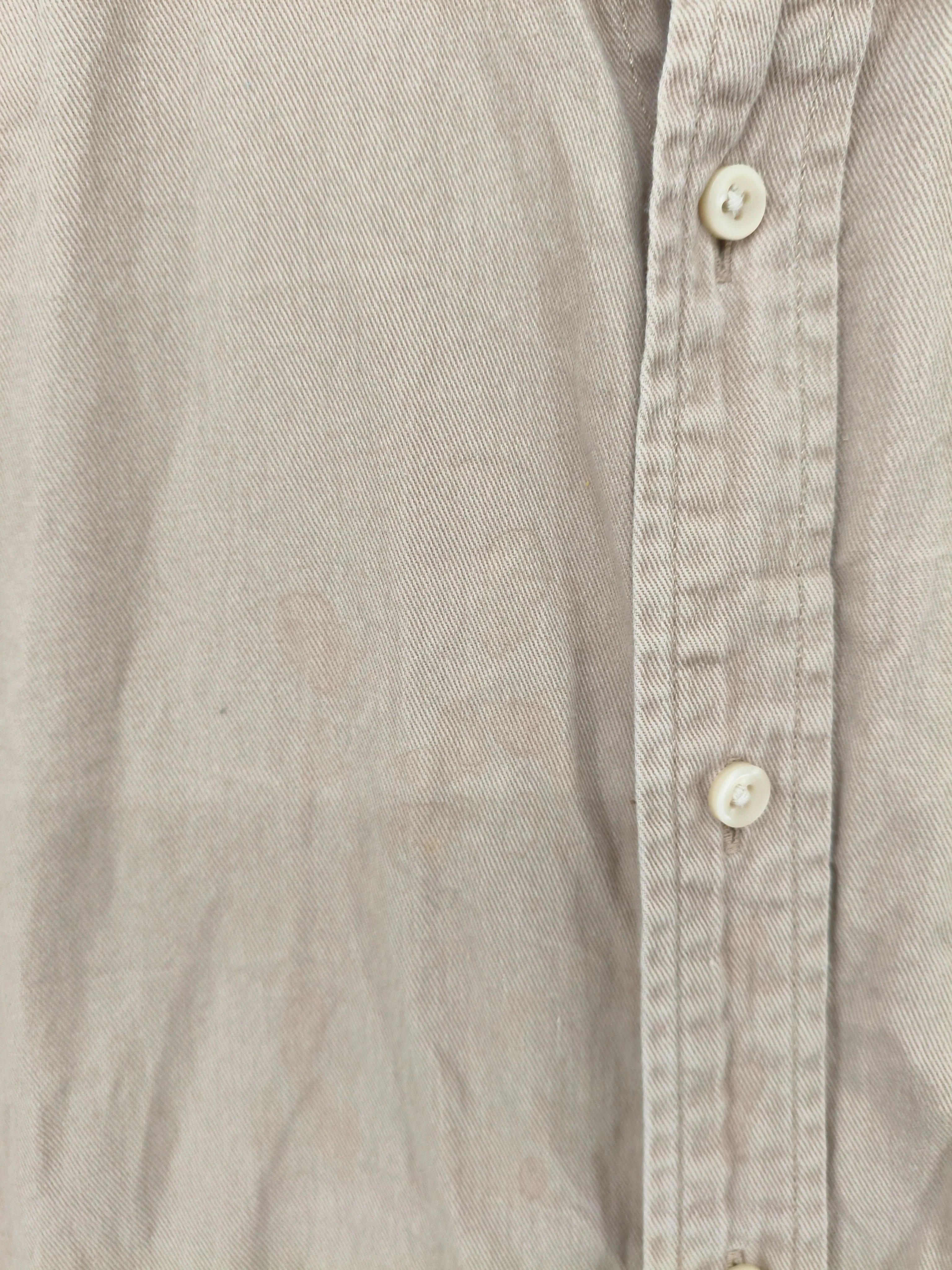 Lands End Men's Shirt L Tan 100% Cotton Basic - Image 6