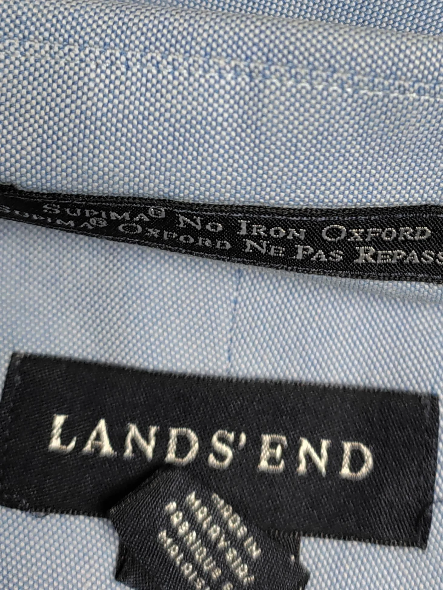 Lands End Men's Shirt M Blue 100% Cotton Basic - Image 5