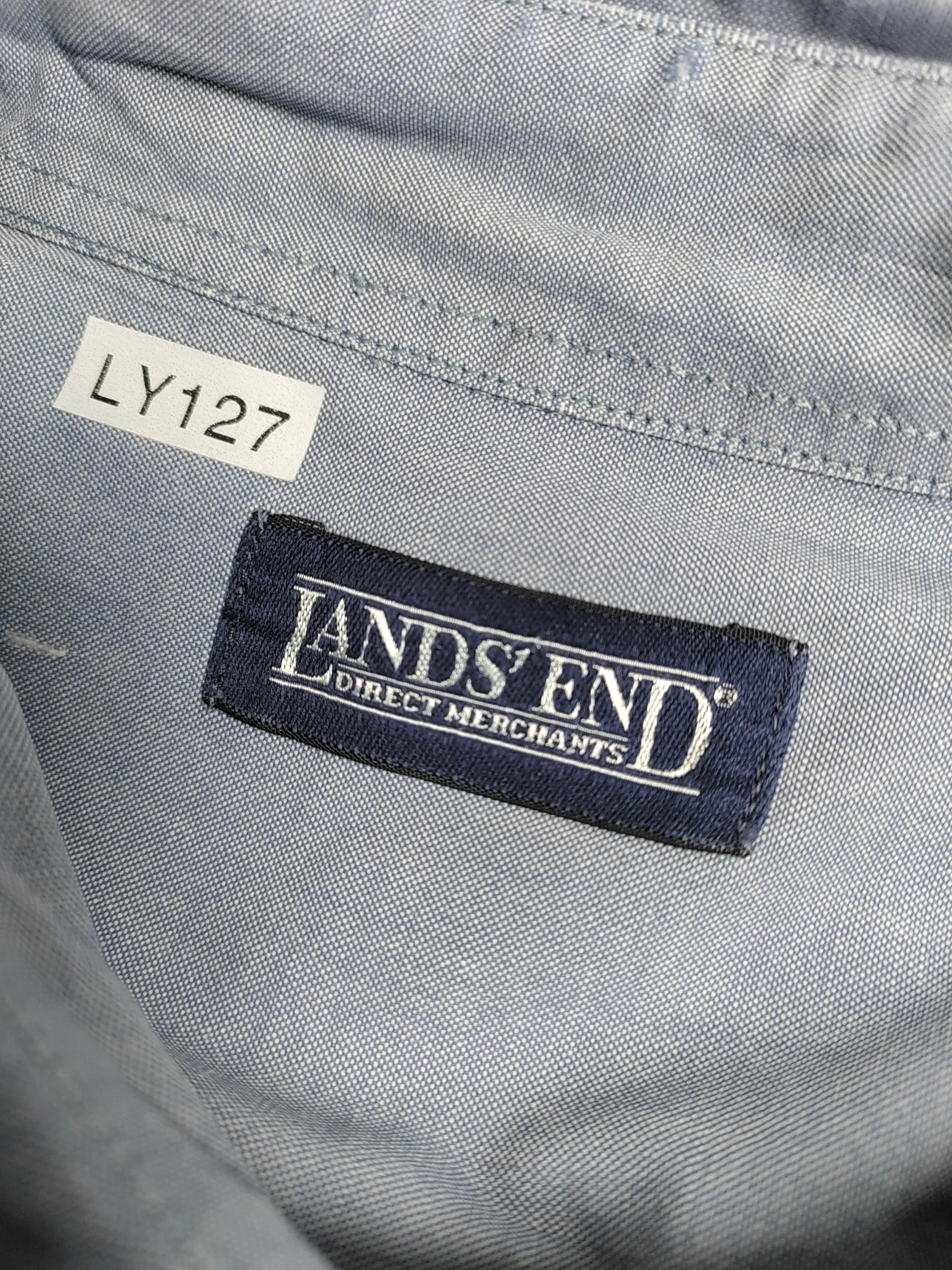 Lands End Men's Shirt M Blue 100% Cotton Basic - Image 6