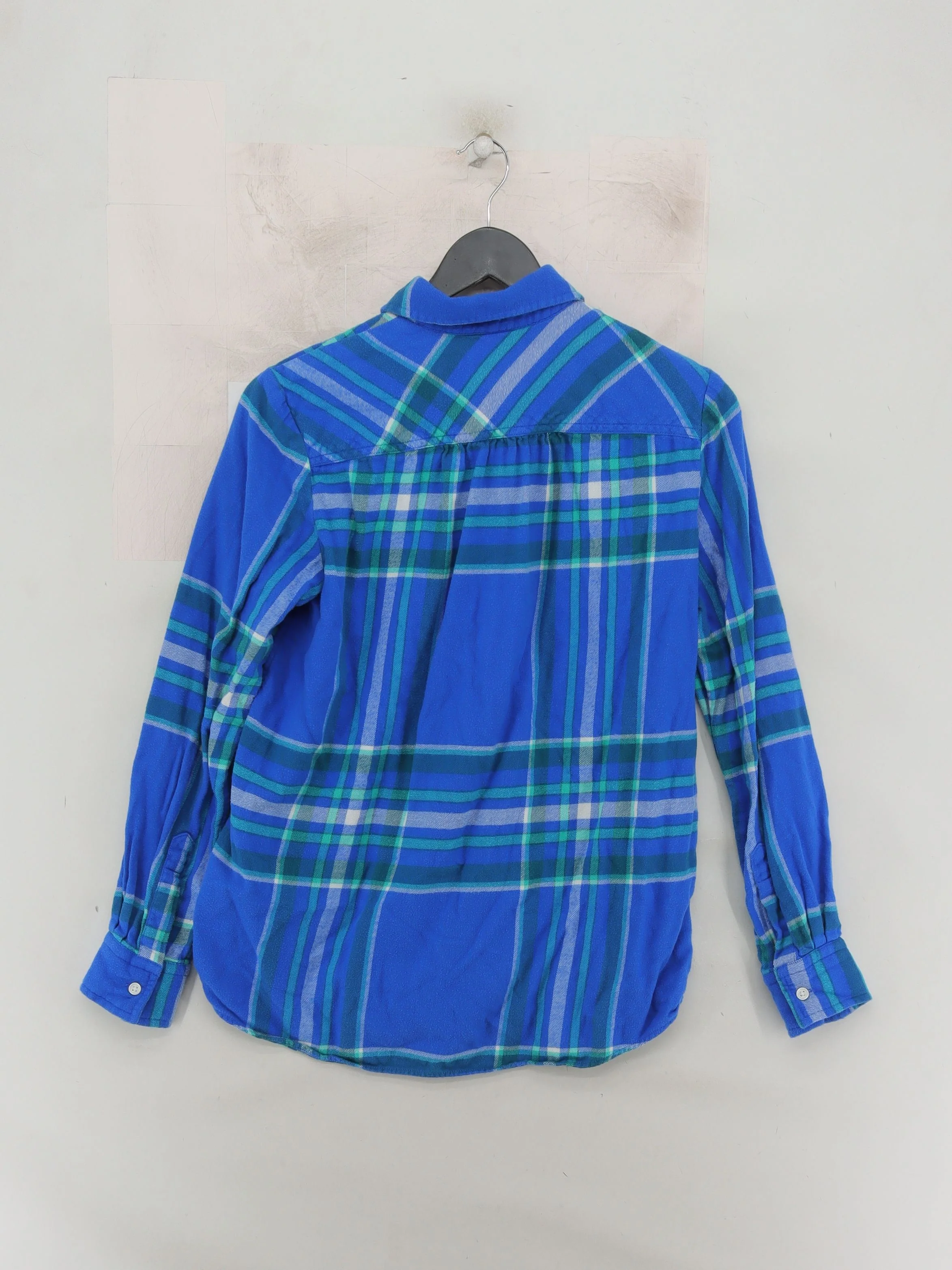 Lands End Men's Shirt S Blue Checkered 100% Cotton Basic - Image 2