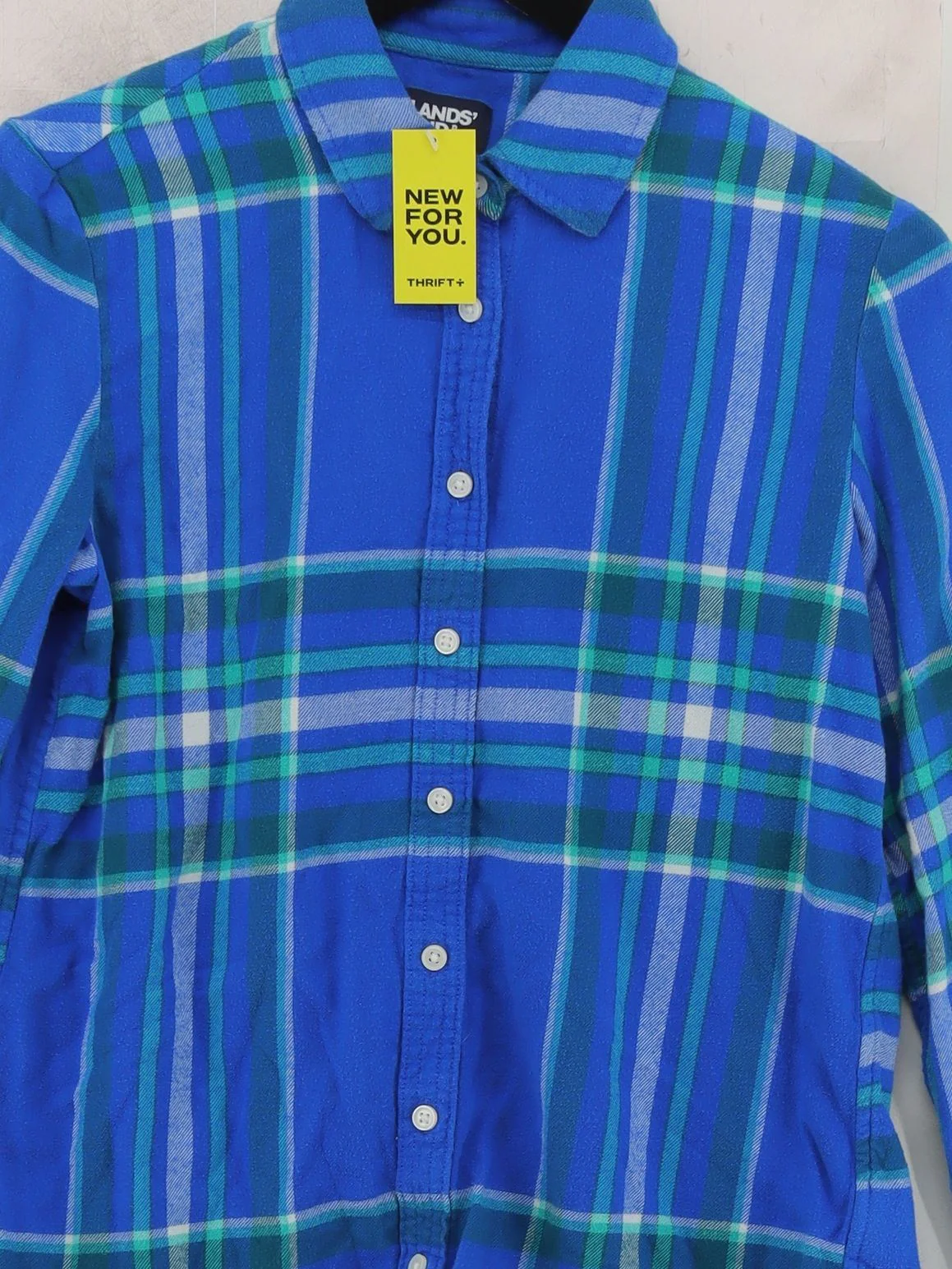 Lands End Men's Shirt S Blue Checkered 100% Cotton Basic - Image 3