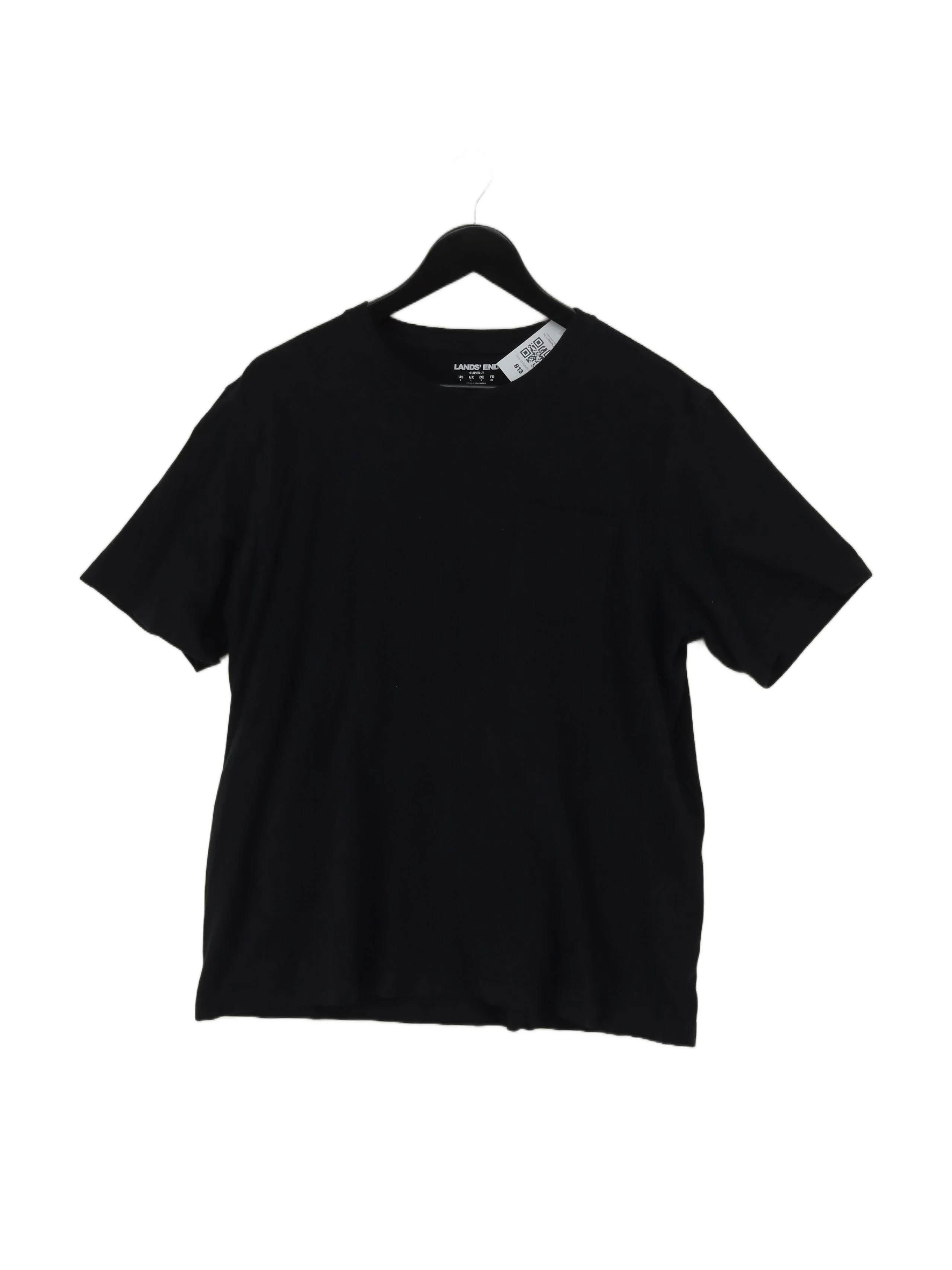 Lands End Men's T-Shirt L Black 100% Cotton Basic