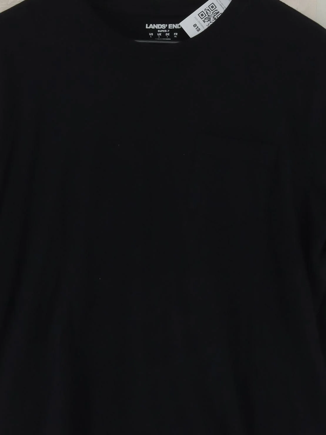Lands End Men's T-Shirt L Black 100% Cotton Basic - Image 3