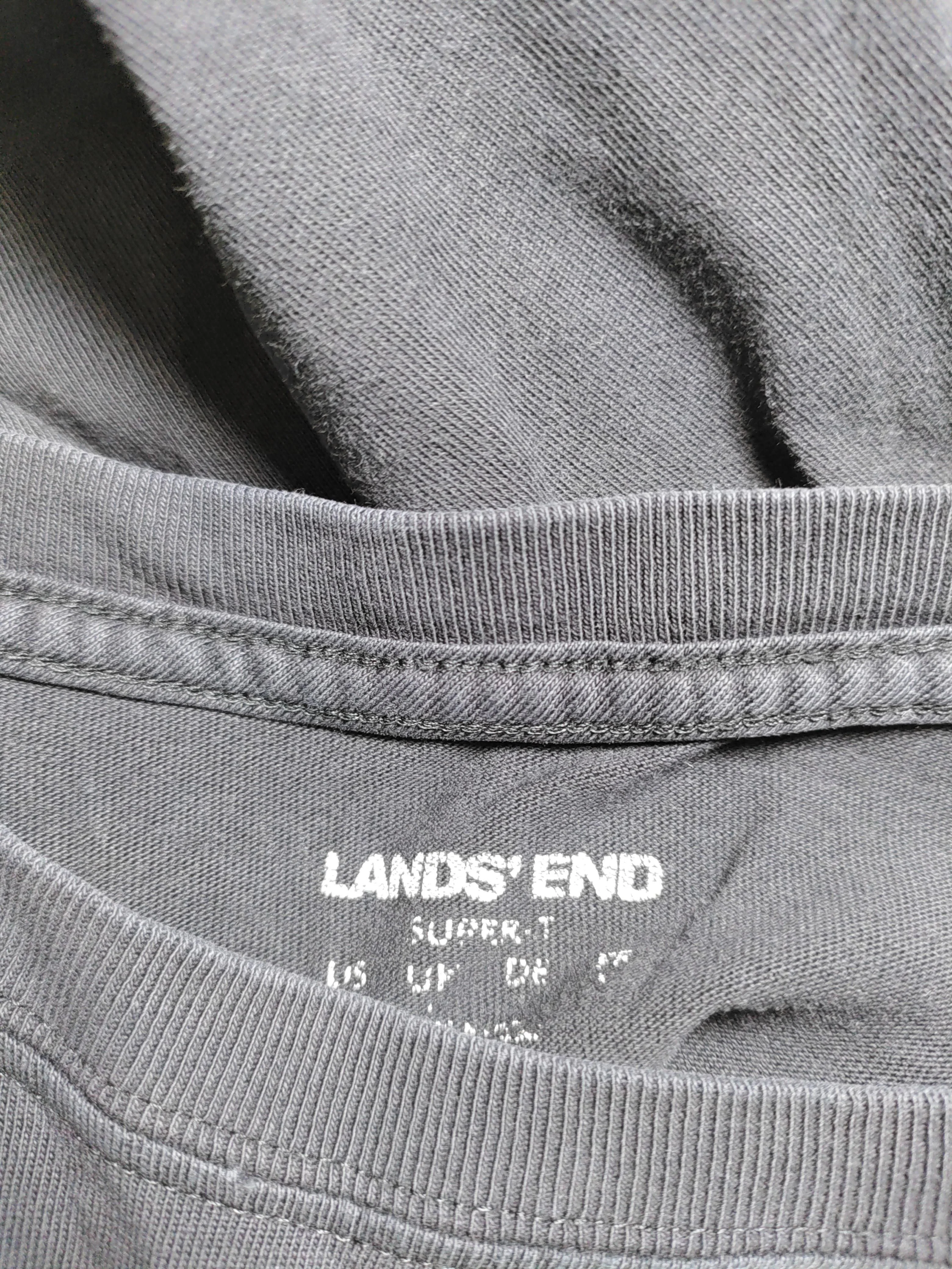 Lands End Men's T-Shirt L Black 100% Cotton Basic - Image 6