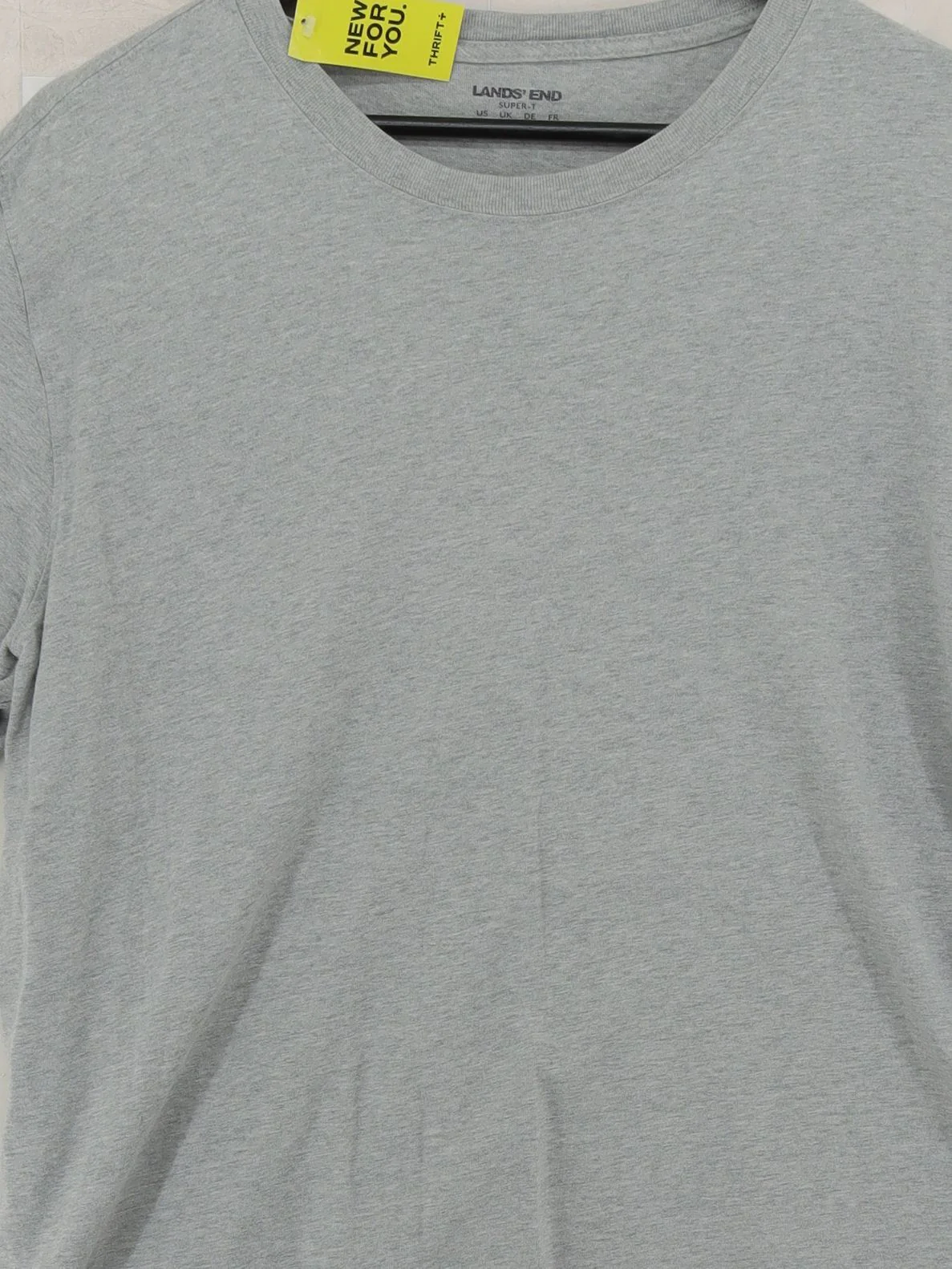 Lands End Men's T-Shirt L Grey 100% Cotton Basic - Image 3