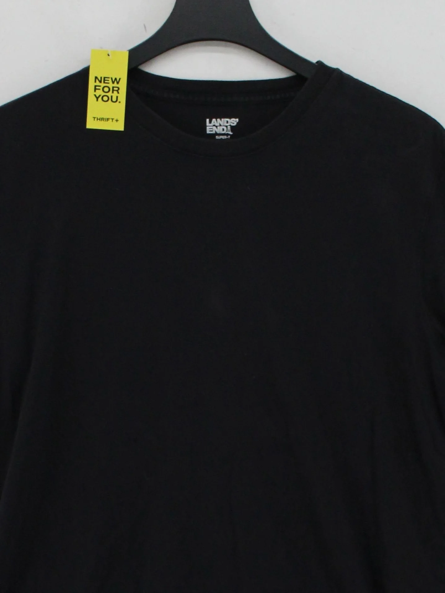 Lands End Men's T-Shirt M Black 100% Cotton Basic - Image 3