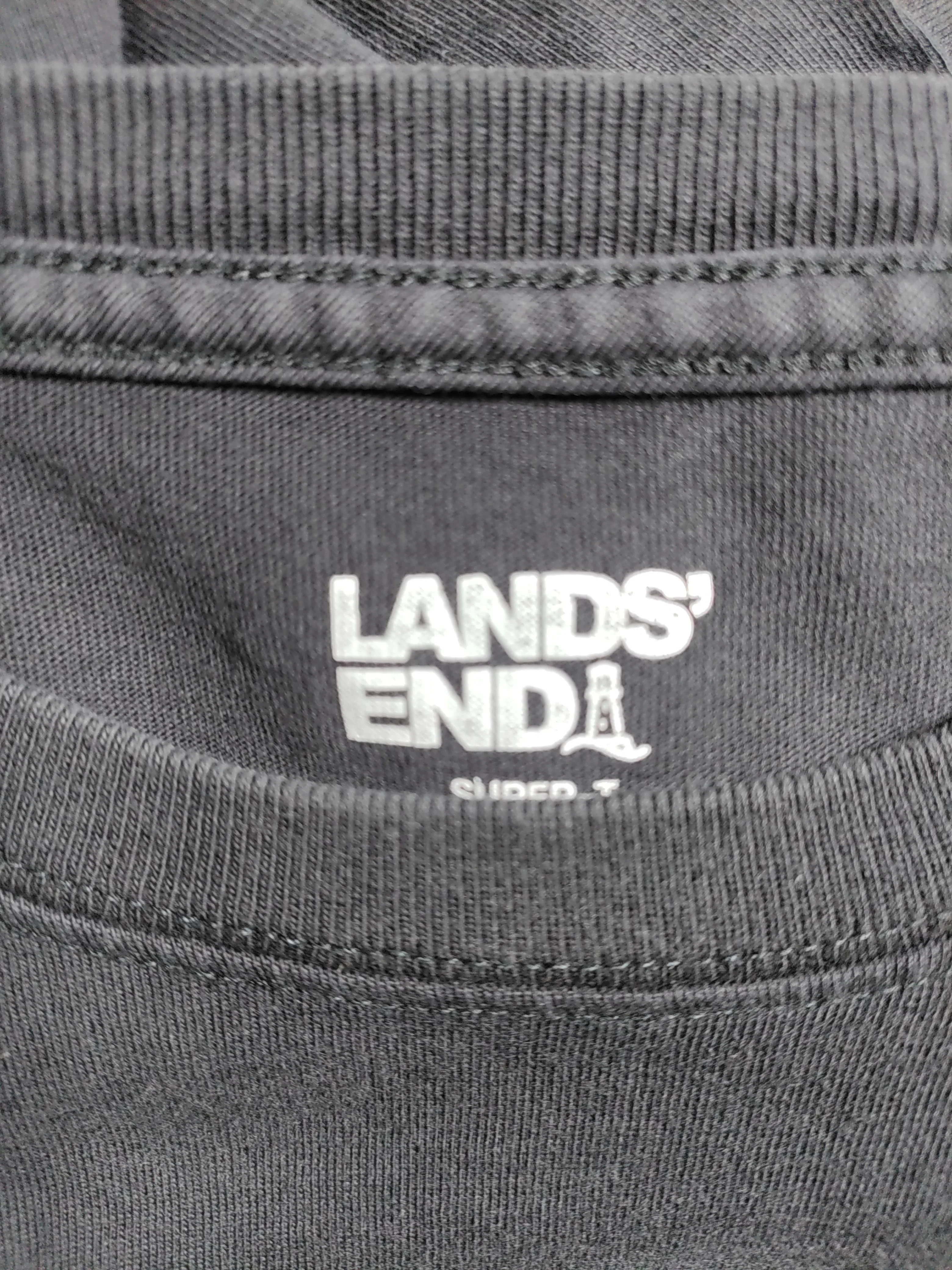 Lands End Men's T-Shirt M Black 100% Cotton Basic - Image 6