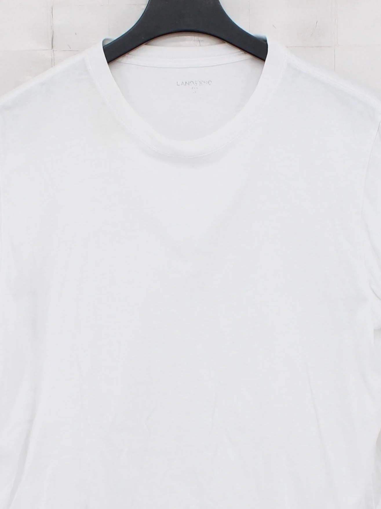 Lands End Men's T-Shirt M White 100% Cotton Basic - Image 3