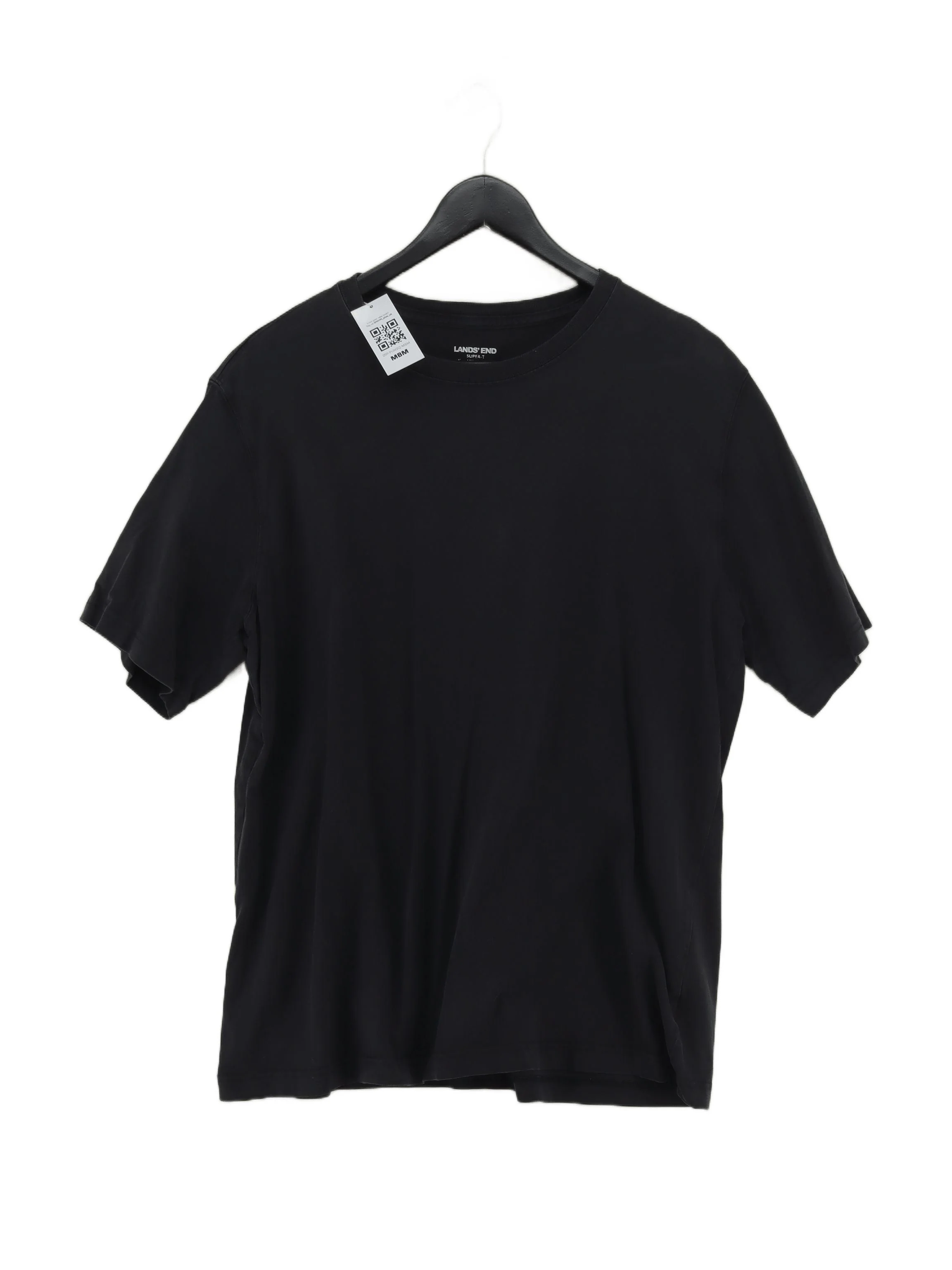Lands End Men's T-Shirt XL Black 100% Cotton Basic