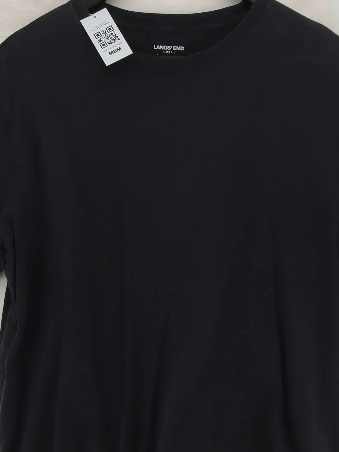 Lands End Men's T-Shirt XL Black 100% Cotton Basic - Image 3