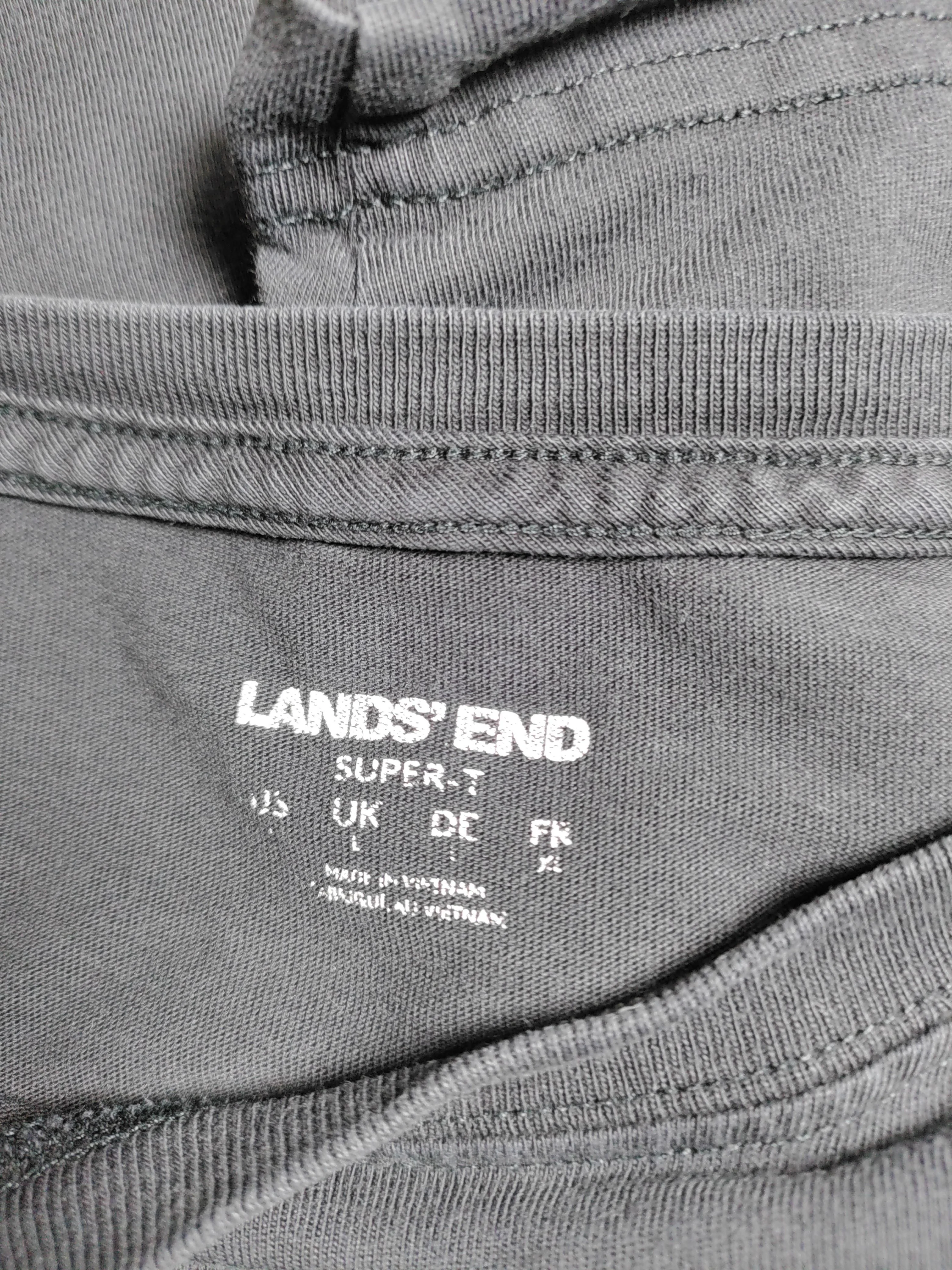 Lands End Men's T-Shirt XL Black 100% Cotton Basic - Image 6