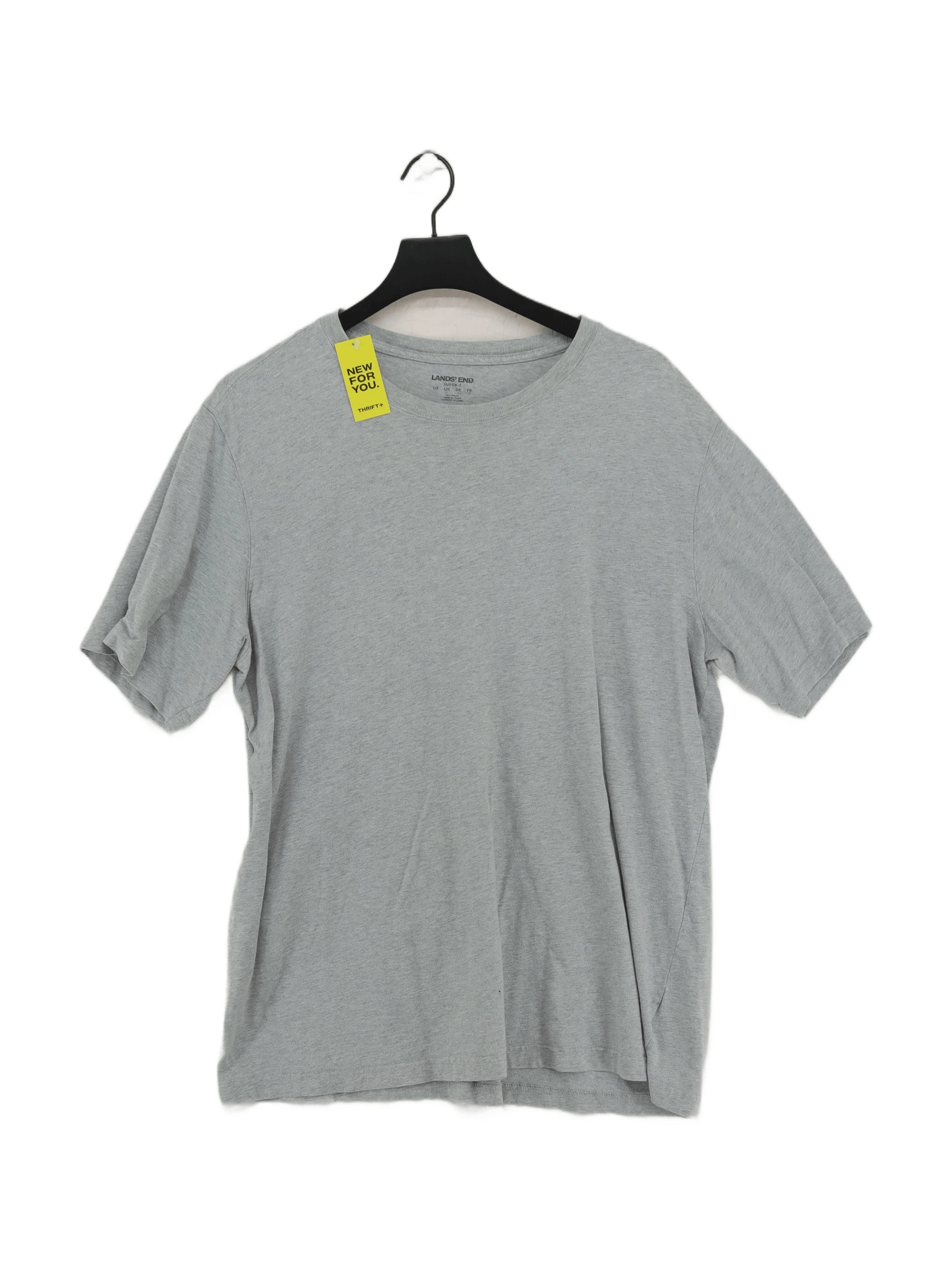 Lands End Men's T-Shirt XL Grey 100% Cotton Basic
