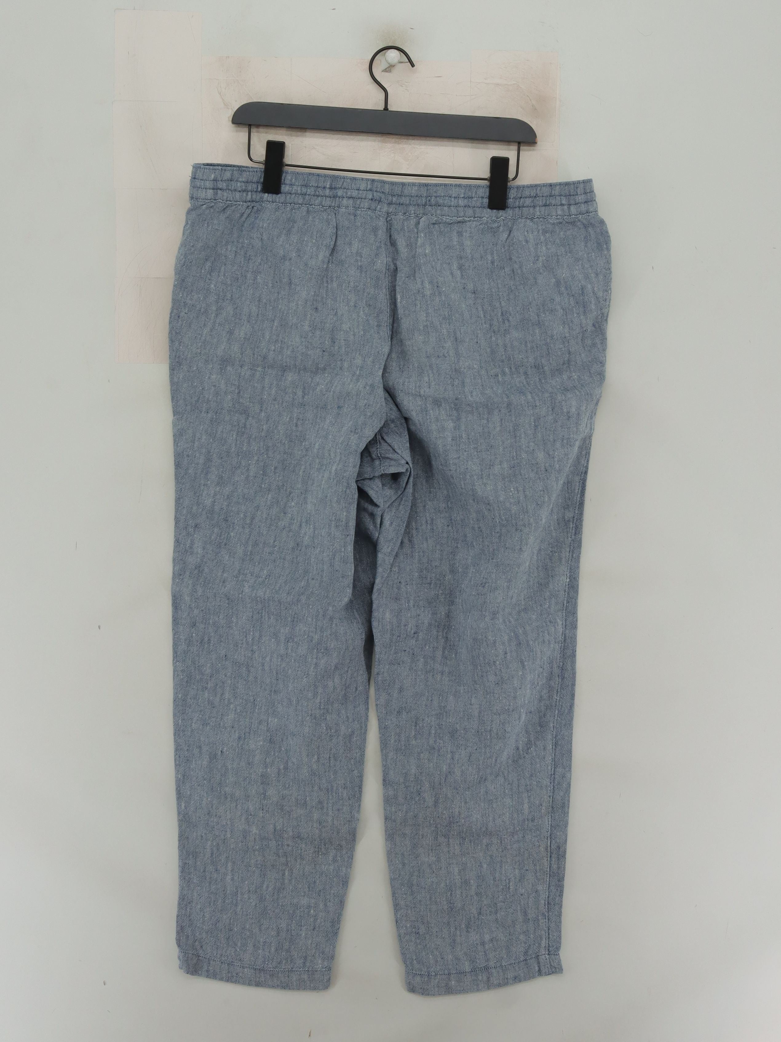 Lands End Men's Trousers M Blue 100% Linen Tapered Chino - Image 2