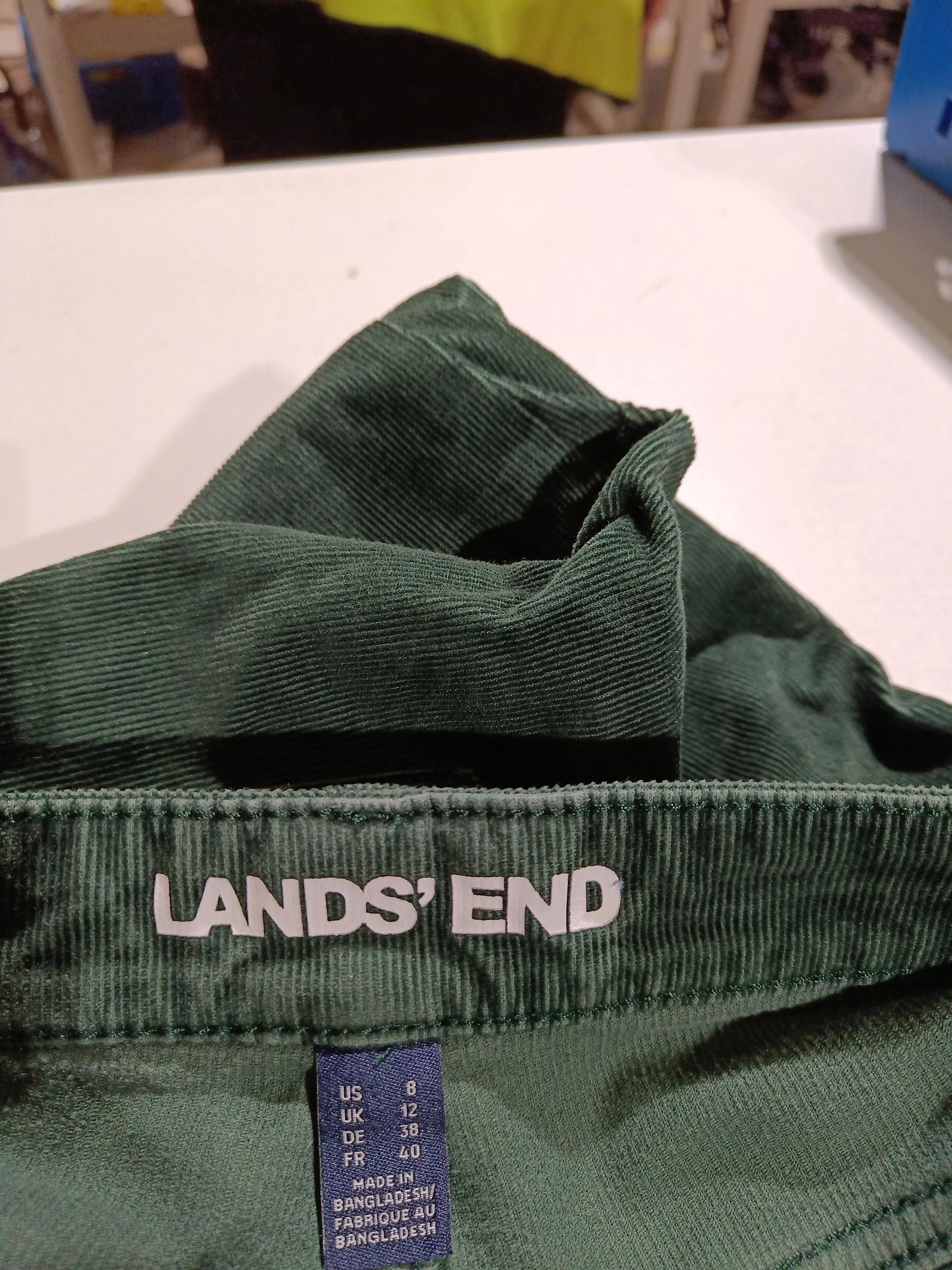 Lands End Men's Trousers M Green Cotton with Spandex Straight Chino - Image 6
