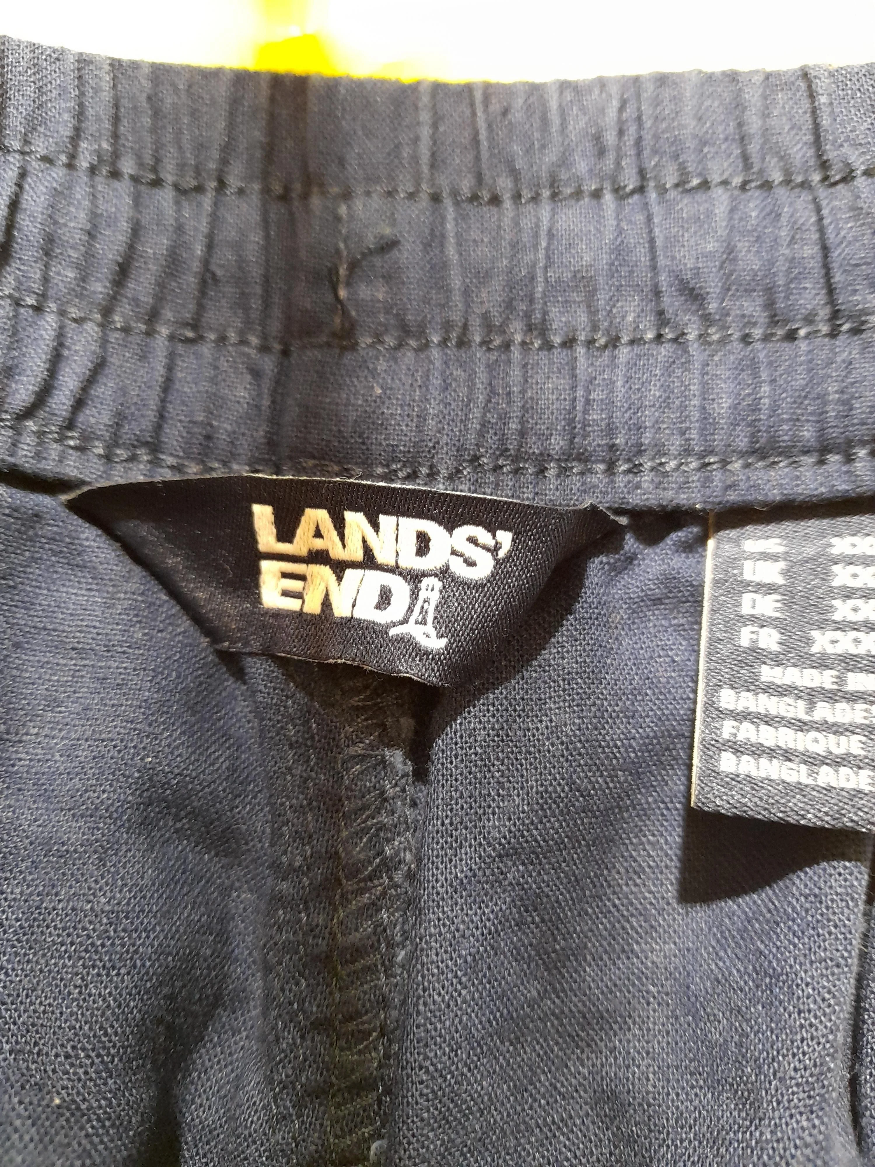 Lands End Men's Trousers XXL Blue Linen with Cotton Tapered Chino - Image 5
