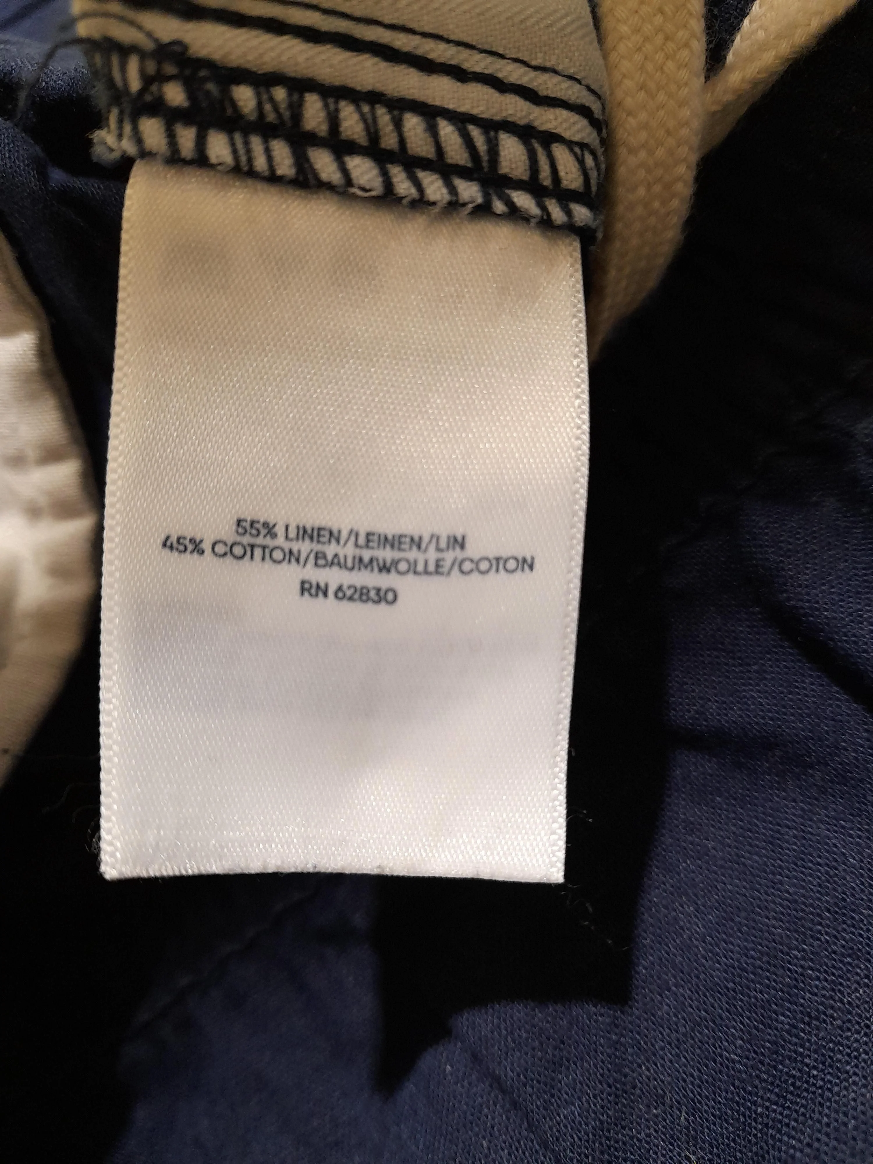 Lands End Men's Trousers XXL Blue Linen with Cotton Tapered Chino - Image 6