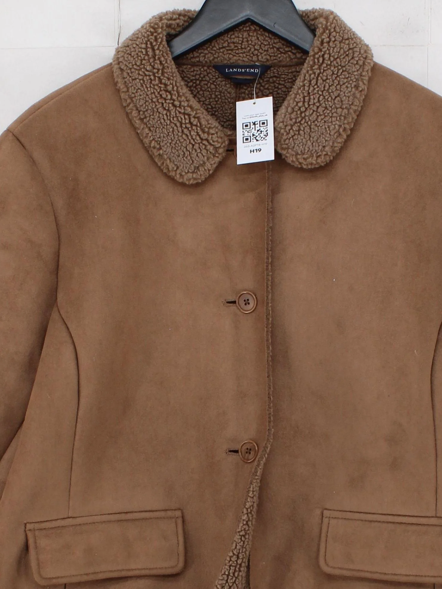 Lands End Overcoat jacket tan - Image 3