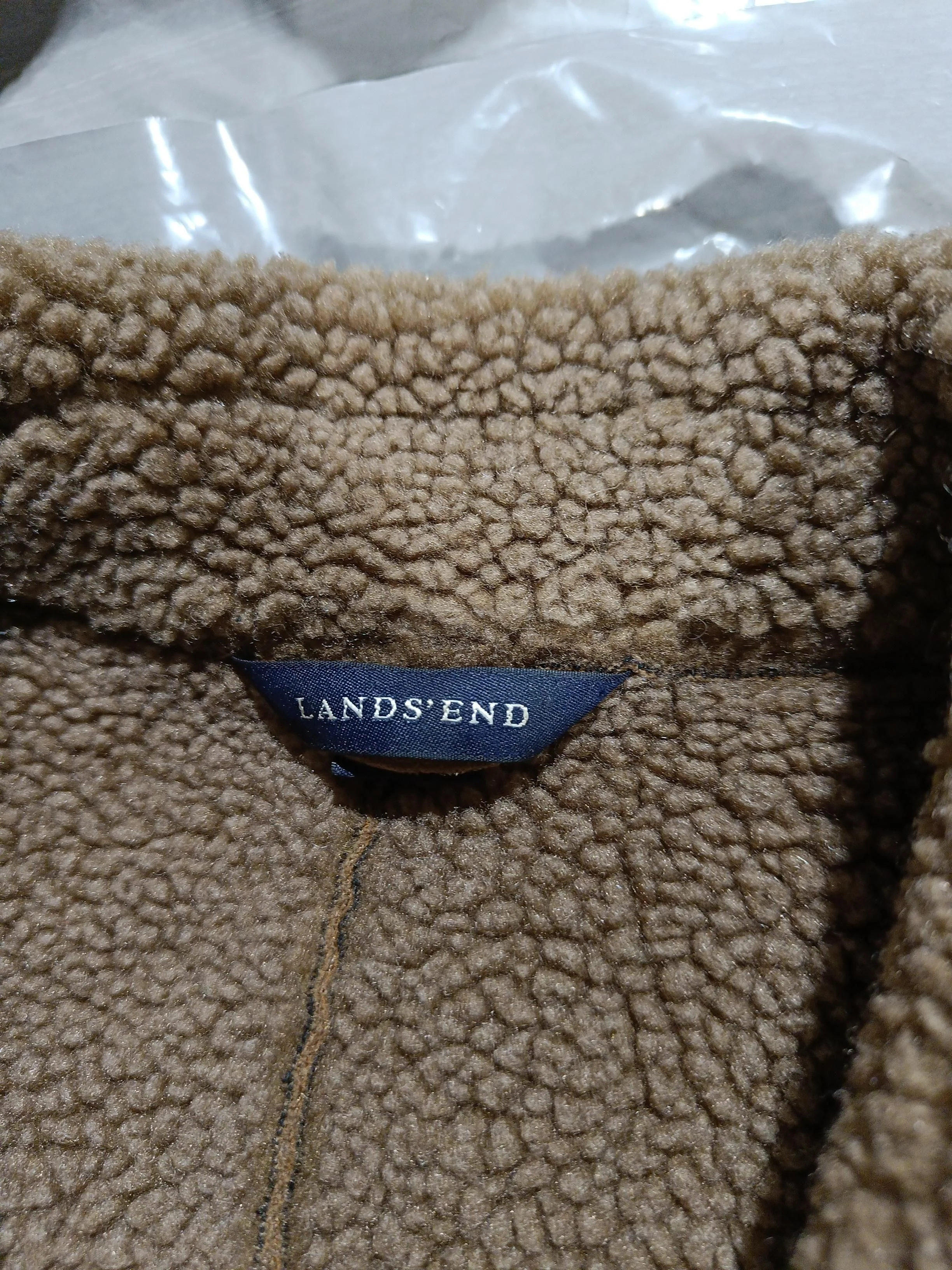 Lands End Overcoat jacket tan - Image 7