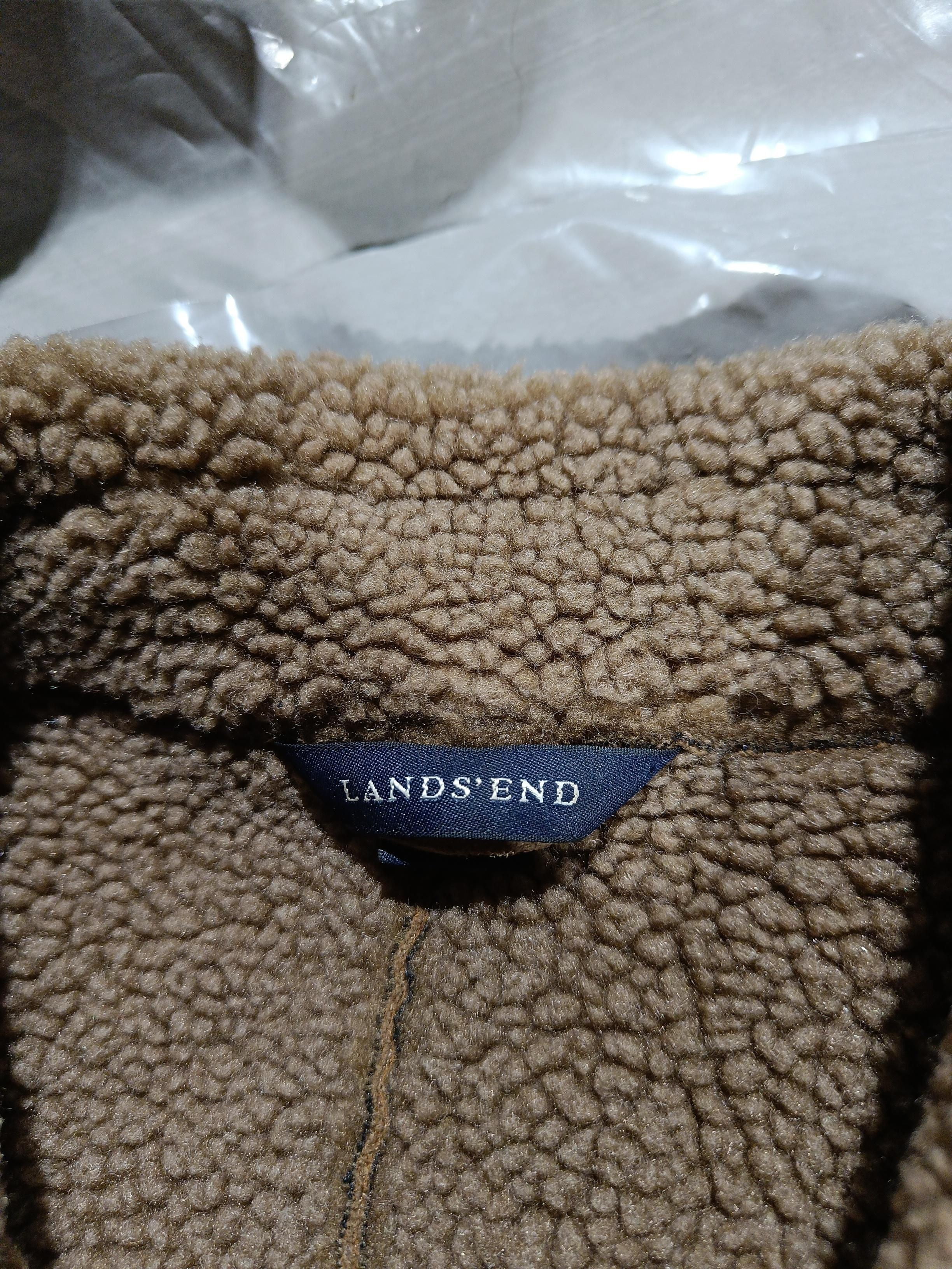 Lands End Overcoat jacket tan - Image 8