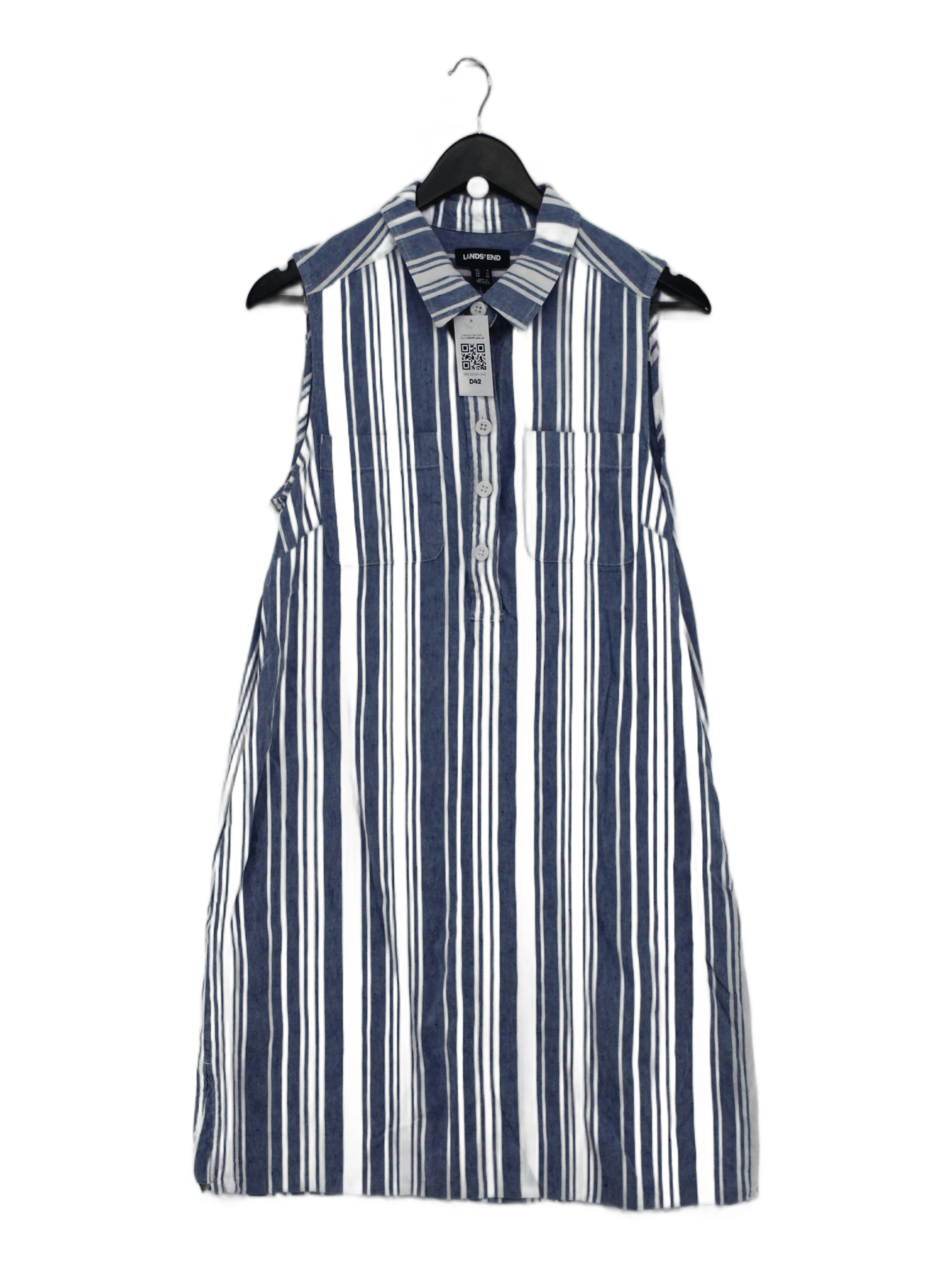 Lands End Shirt Mini Dress UK12 in Blue