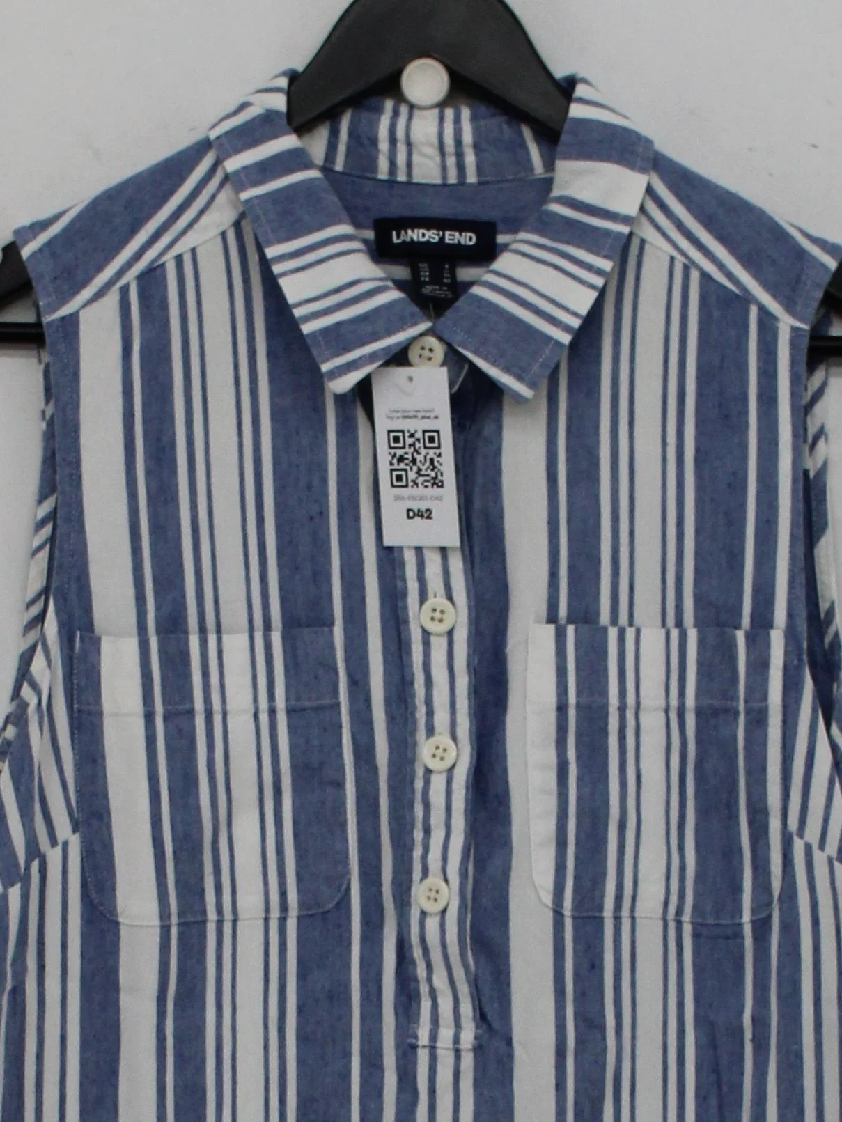 Lands End Shirt Mini Dress UK12 in Blue - Image 3