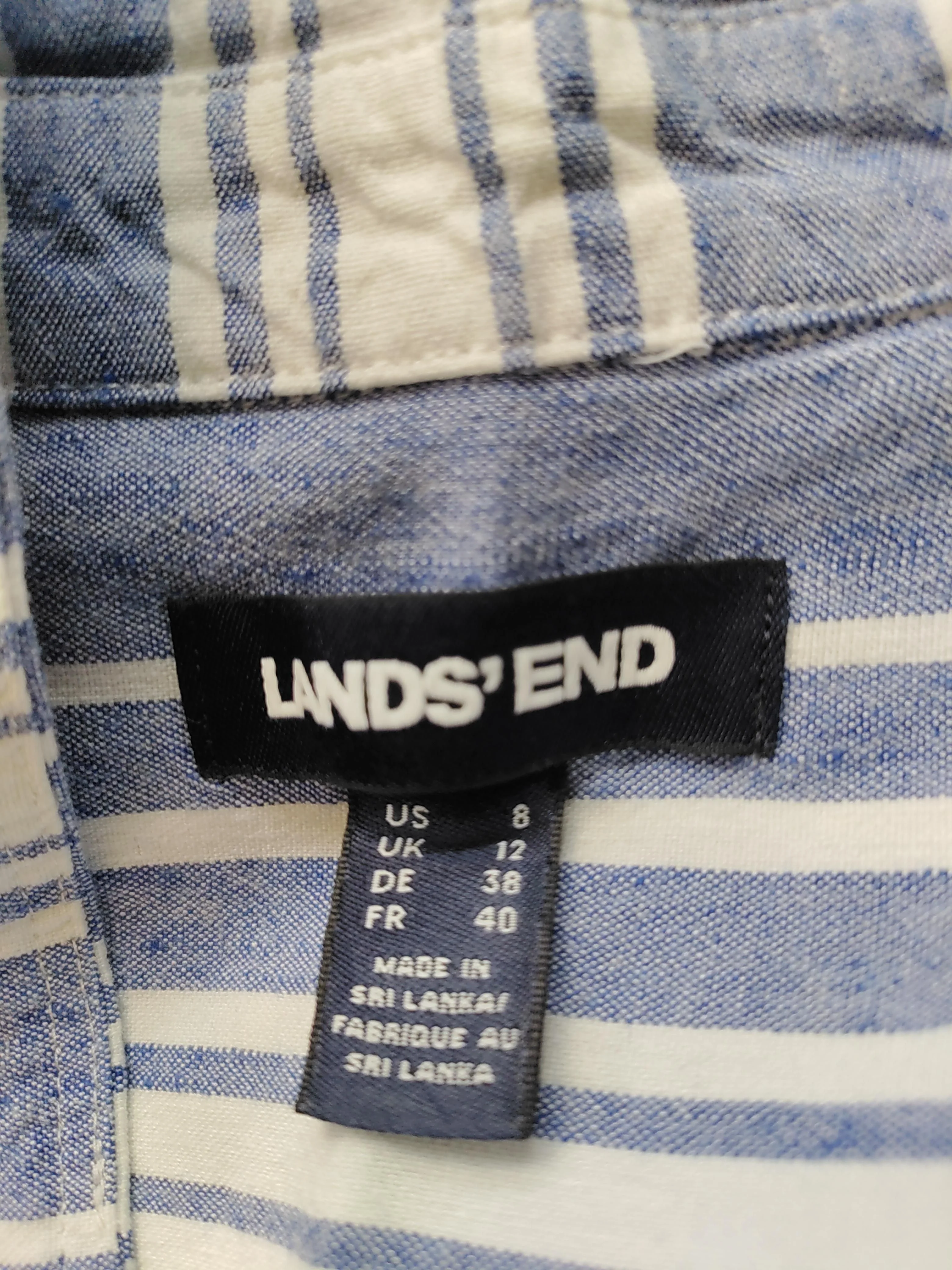 Lands End Shirt Mini Dress UK12 in Blue - Image 5