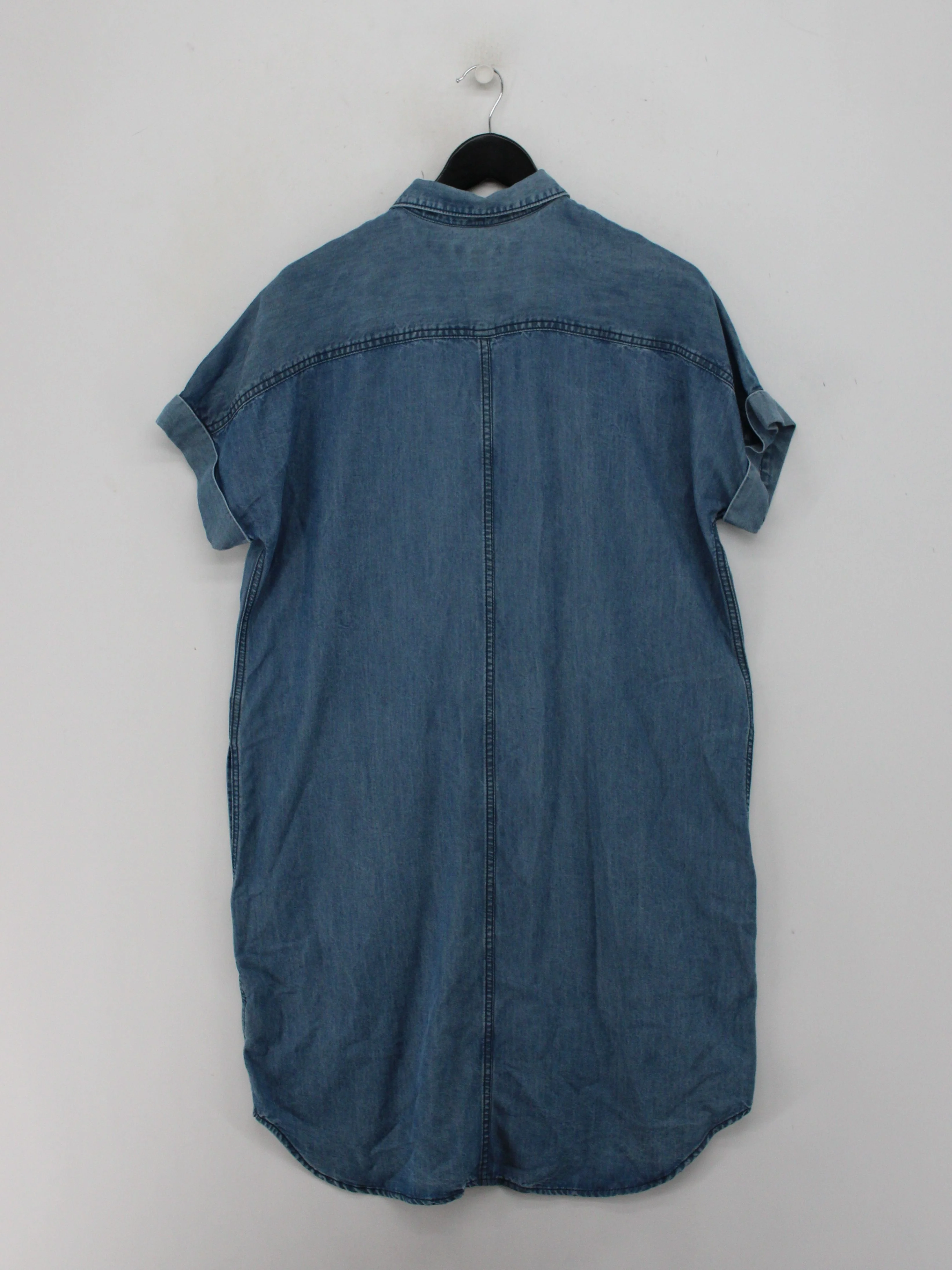 Lands End Shirt Mini Dress UK14 in Blue - Image 2