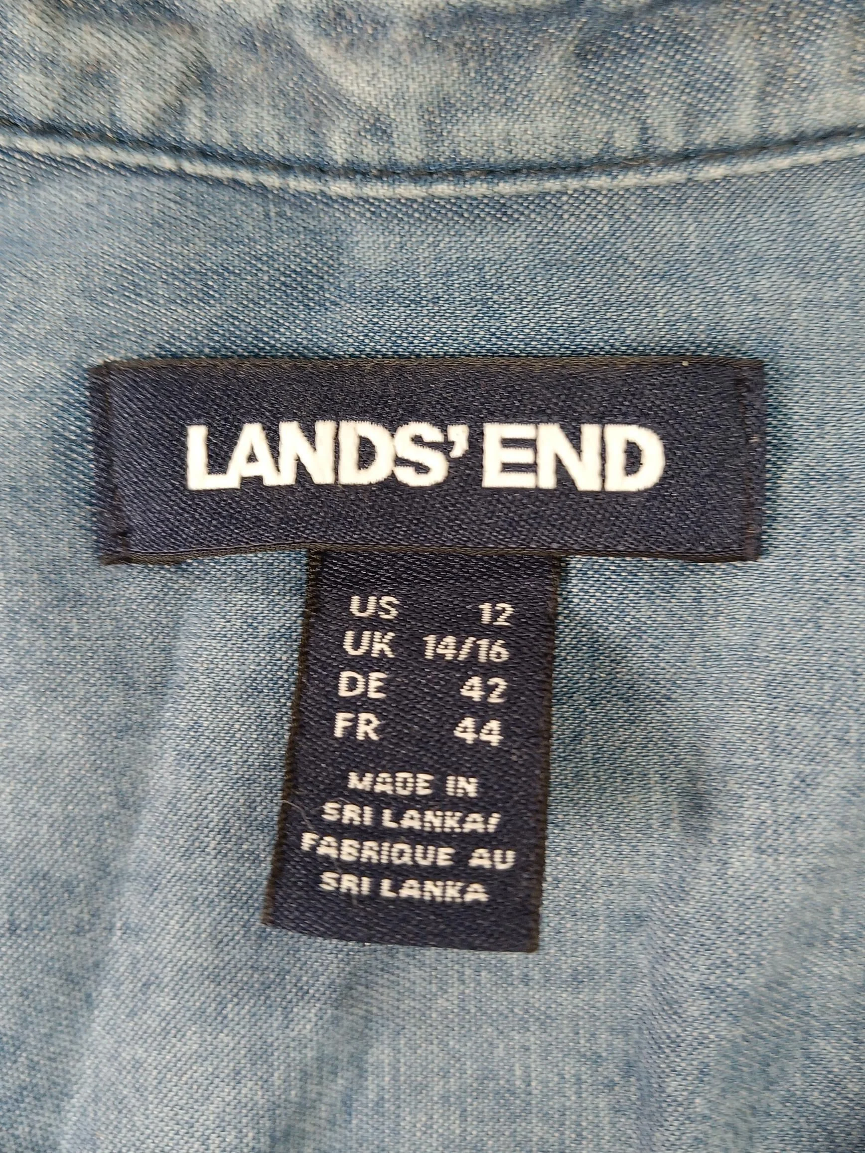 Lands End Shirt Mini Dress UK14 in Blue - Image 5