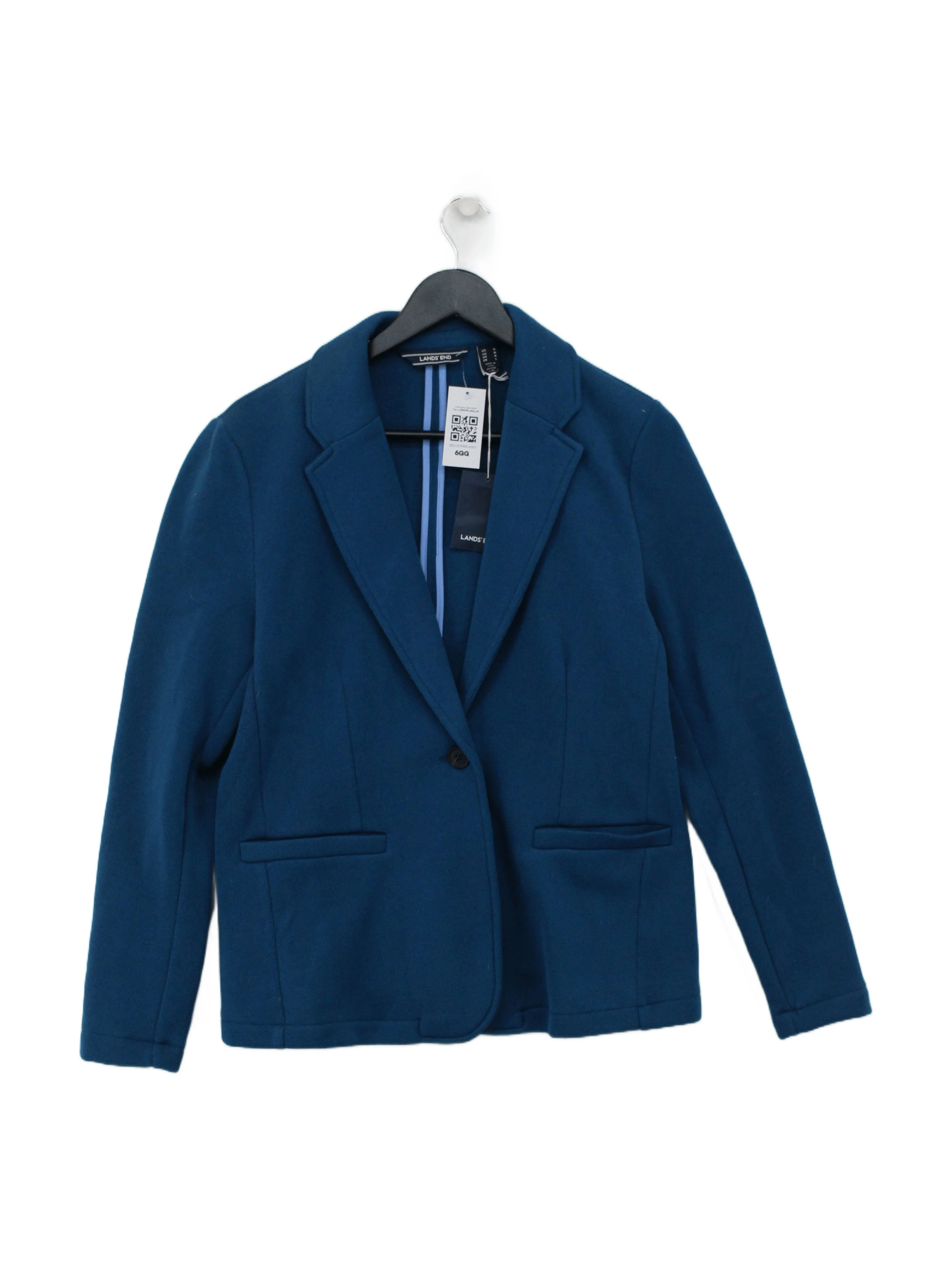 Lands End Women's Blazer M Blue 100% Polyester Overcoat New with tags
