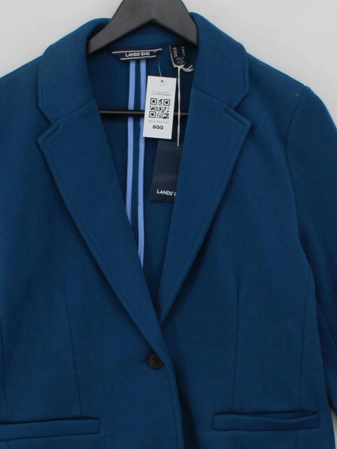Lands End Women's Blazer M Blue 100% Polyester Overcoat New with tags - Image 3