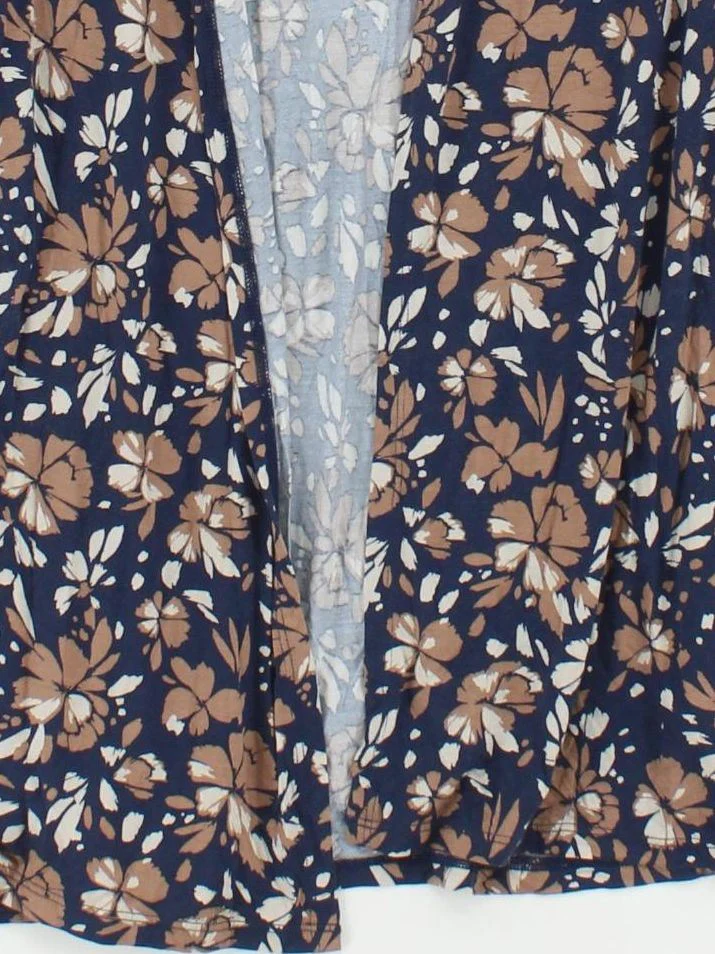 Lands End Women's Cardigan M Multi Floral Rayon with Spandex V-Neck Cardigan - Image 4