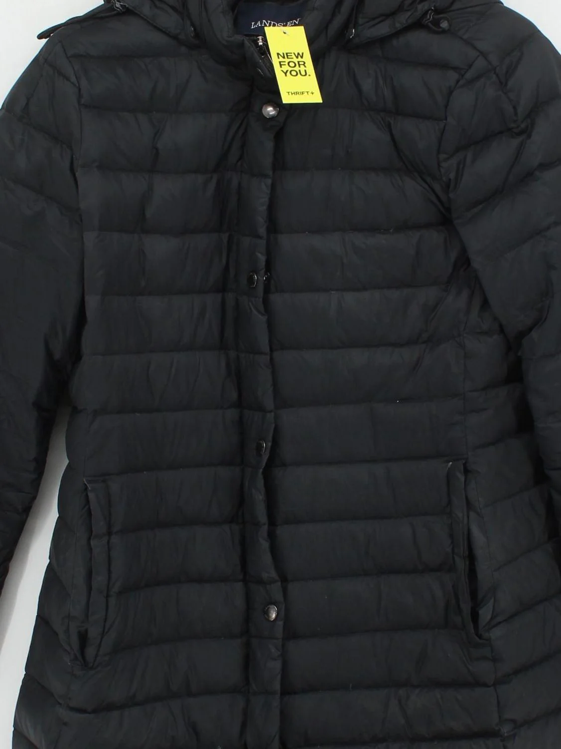 Lands End Women's Coat M Black Nylon with Polyester, Other Puffer Jacket - Image 3