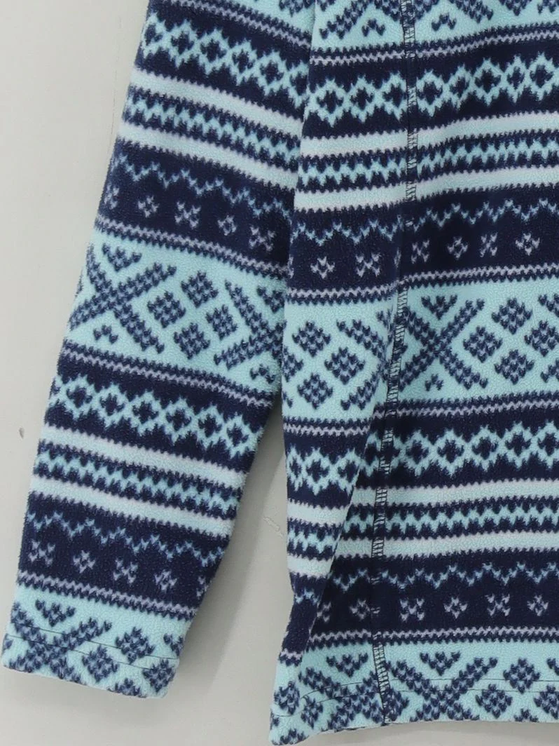 Lands End Women's Hoodie M Blue Geometric 100% Polyester Pullover - Image 4