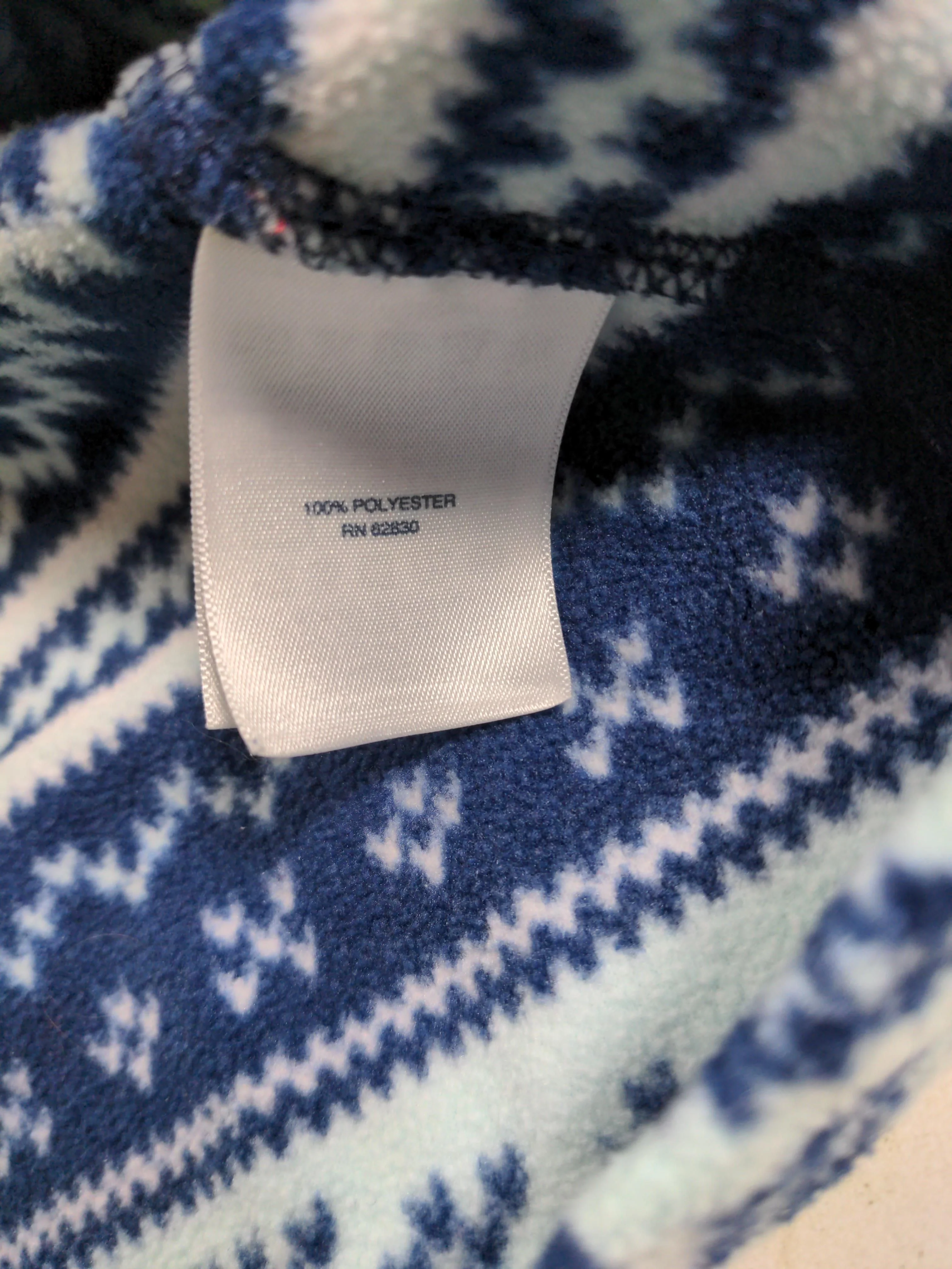 Lands End Women's Hoodie M Blue Geometric 100% Polyester Pullover - Image 6