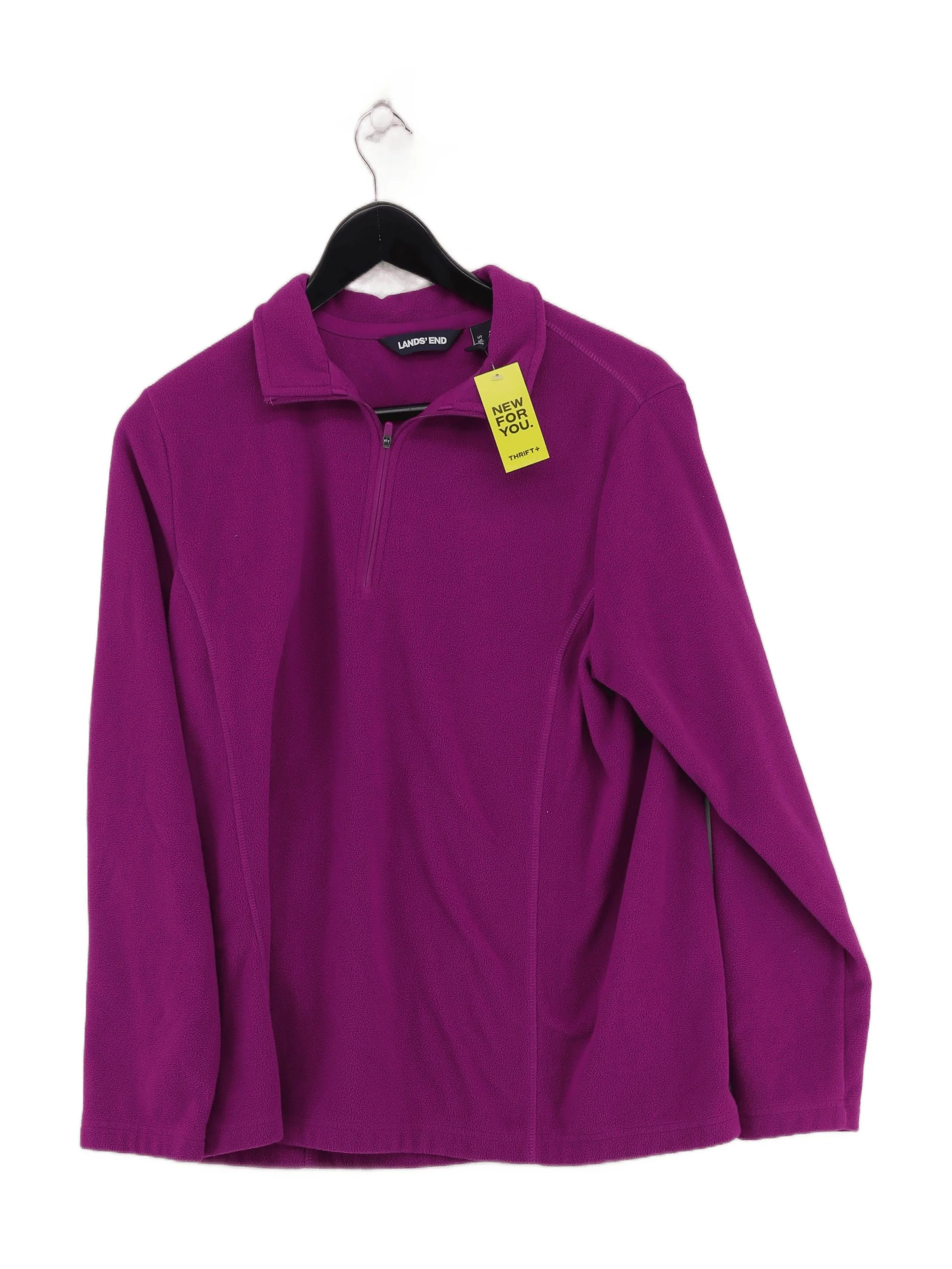 Lands End Women's Hoodie M Purple 100% Polyester Pullover