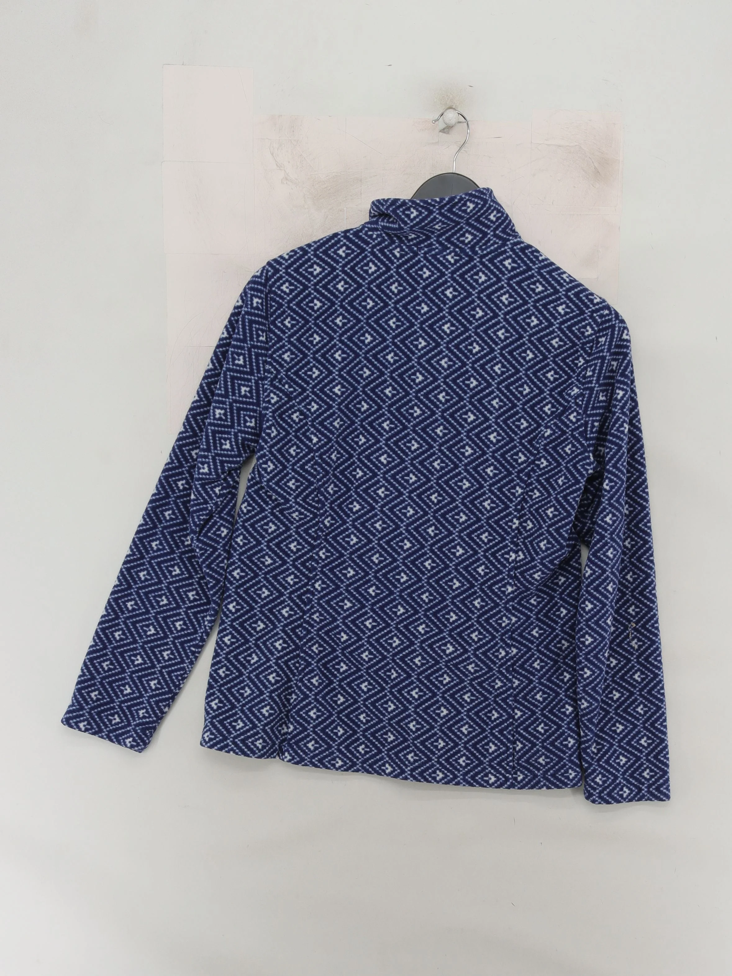 Lands End Women's Hoodie S Blue Geometric 100% Polyester Pullover - Image 2