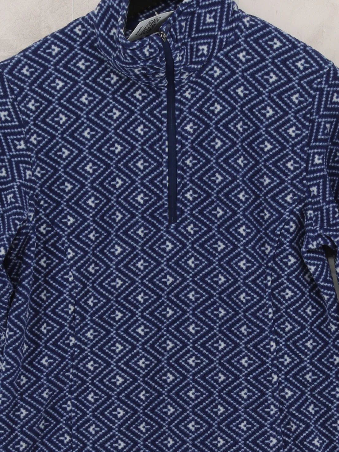 Lands End Women's Hoodie S Blue Geometric 100% Polyester Pullover - Image 3