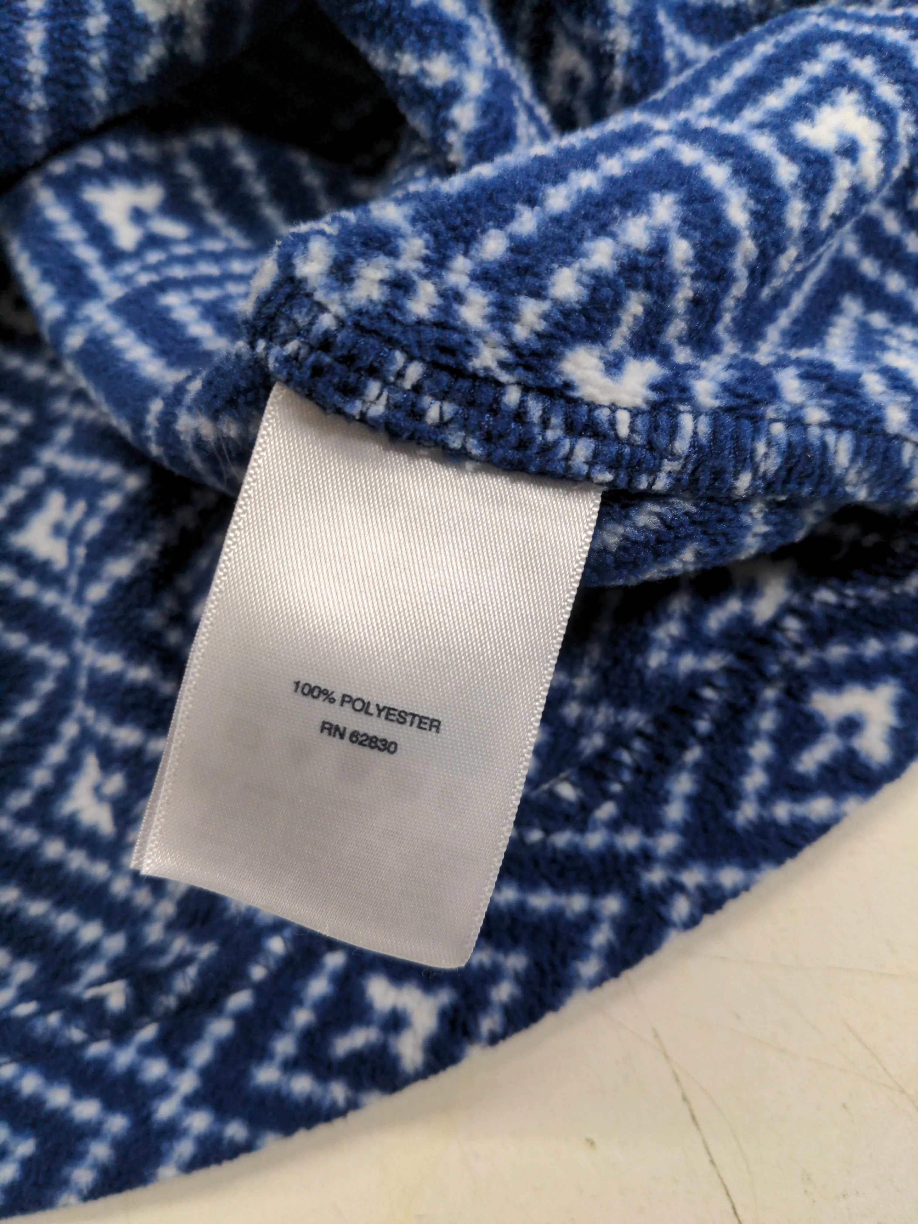 Lands End Women's Hoodie S Blue Geometric 100% Polyester Pullover - Image 6