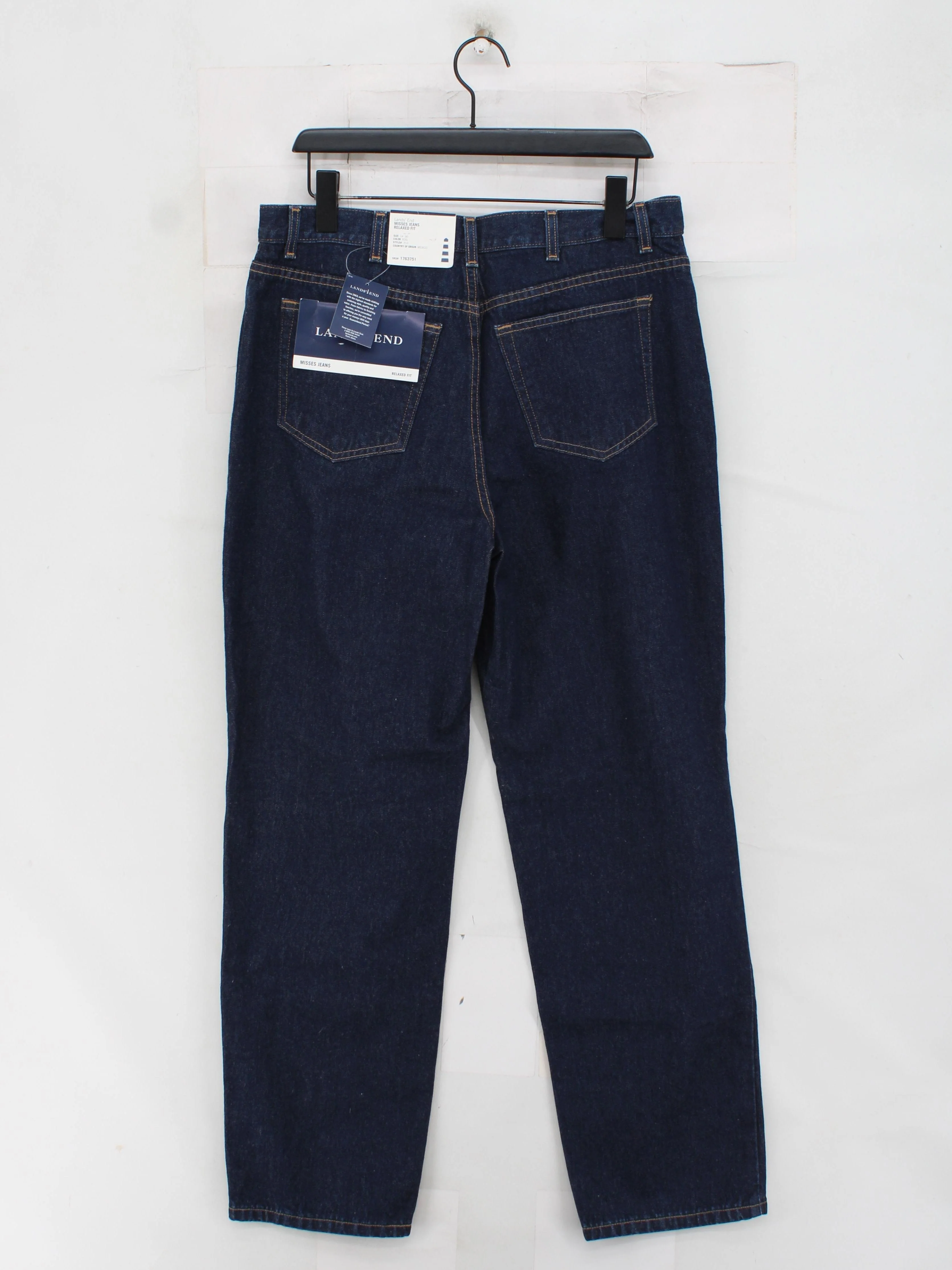 Lands End Women's Jeans UK 14 Blue 100% Cotton Straight - Image 2
