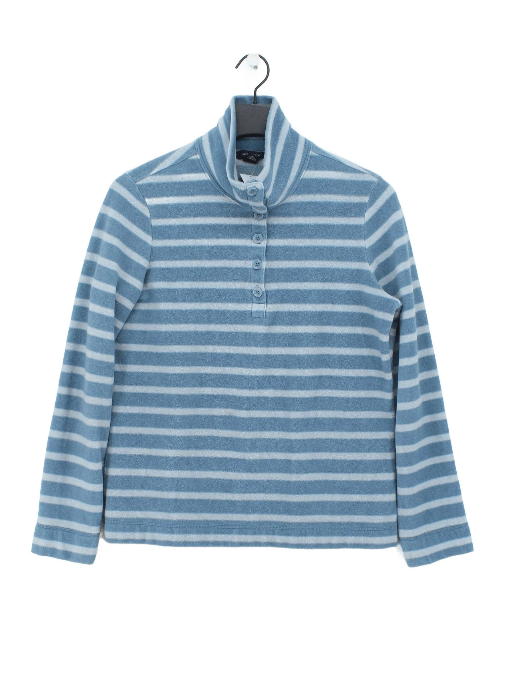 Lands End Women's Jumper M Blue Polyester with Elastane Pullover