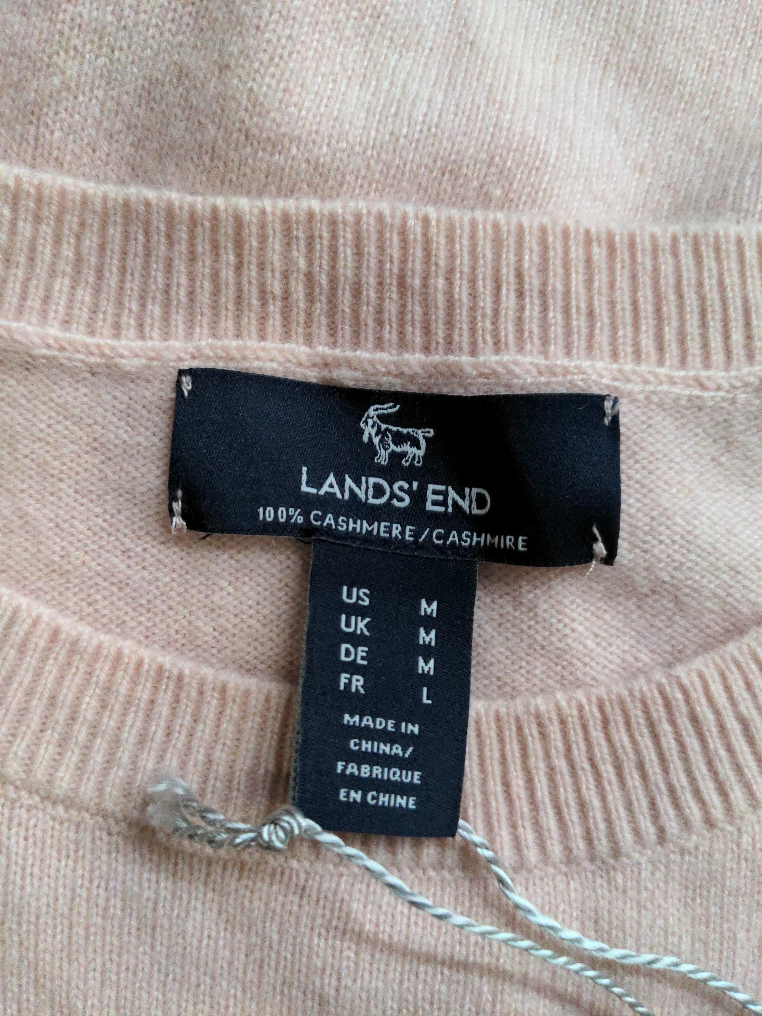 Lands End Women's Jumper M Pink 100% Cashmere Round Neck Pullover - Image 5