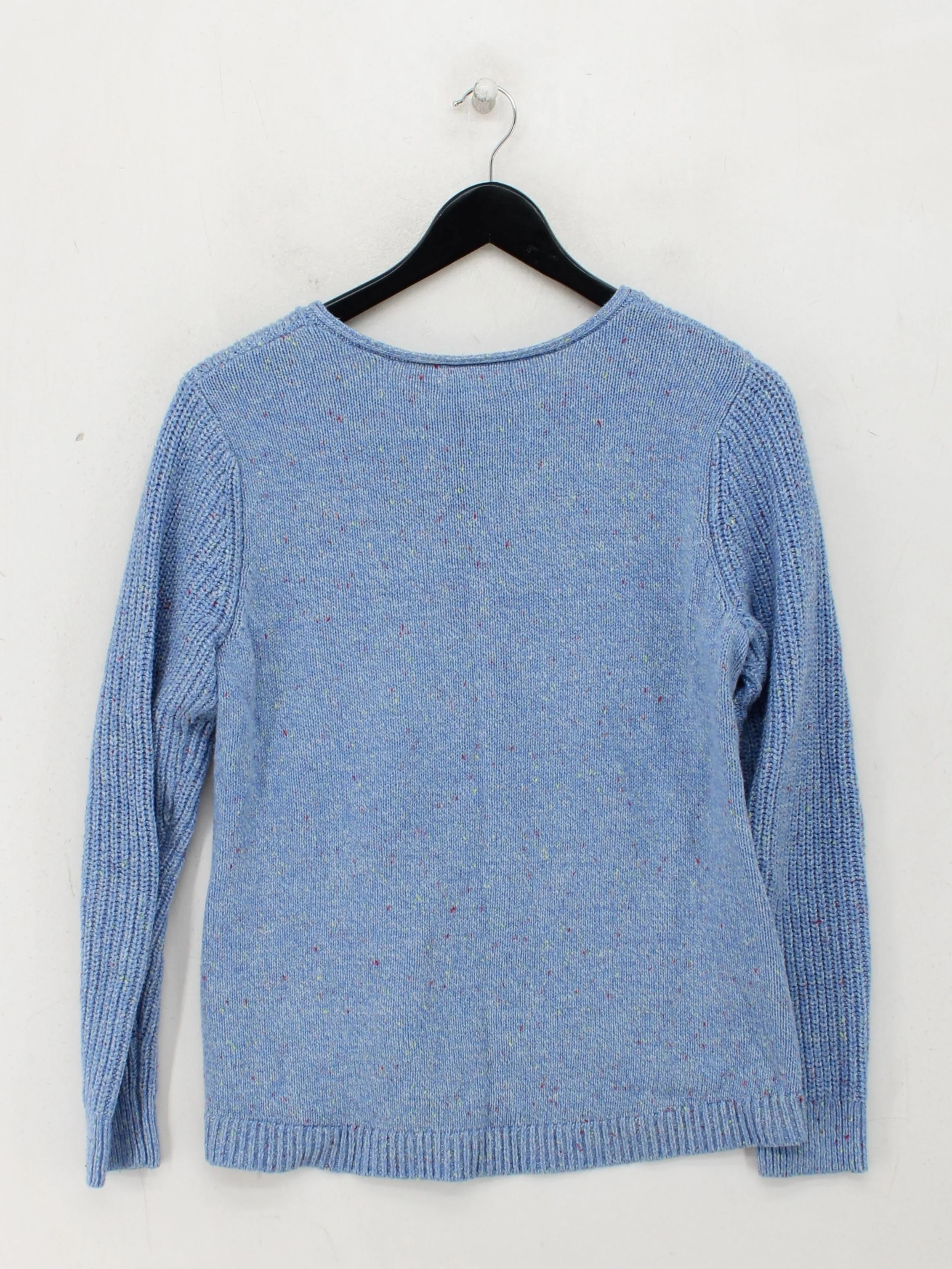 Lands End Women's Jumper S Blue Cotton with Acrylic, Nylon Round Neck Pullover - Image 2