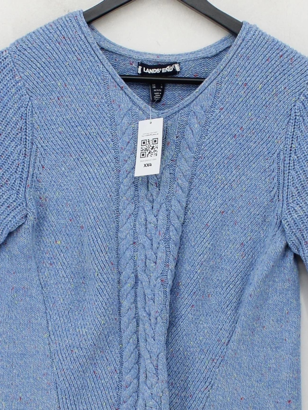 Lands End Women's Jumper S Blue Cotton with Acrylic, Nylon Round Neck Pullover - Image 3