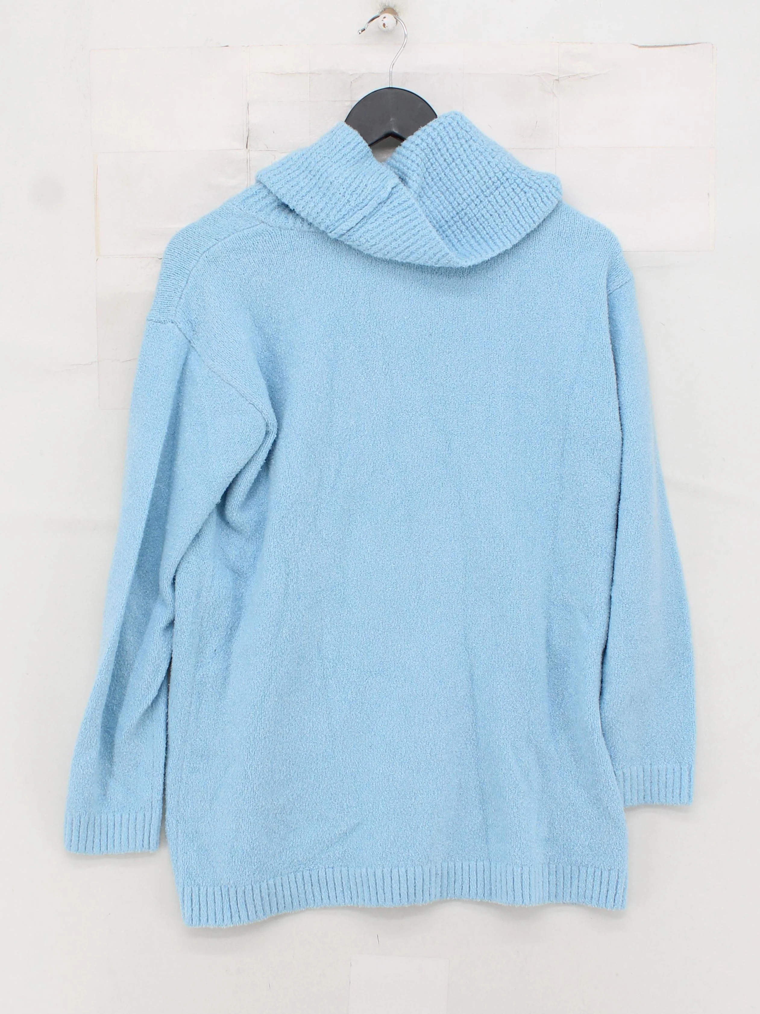 Lands End Women's Jumper S Blue Nylon with Acrylic, Polyester High Neck Pullover - Image 2