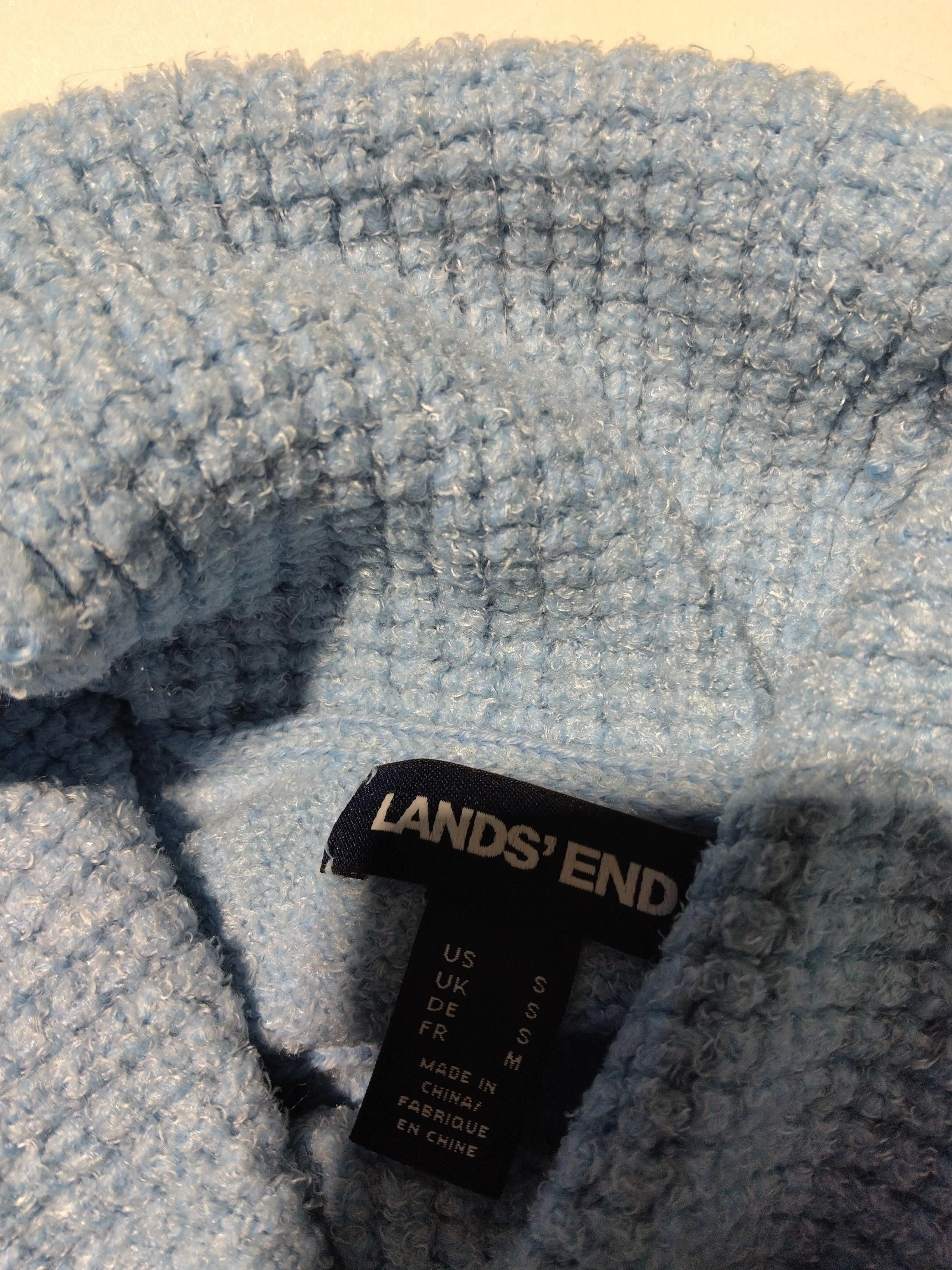 Lands End Women's Jumper S Blue Nylon with Acrylic, Polyester High Neck Pullover - Image 5